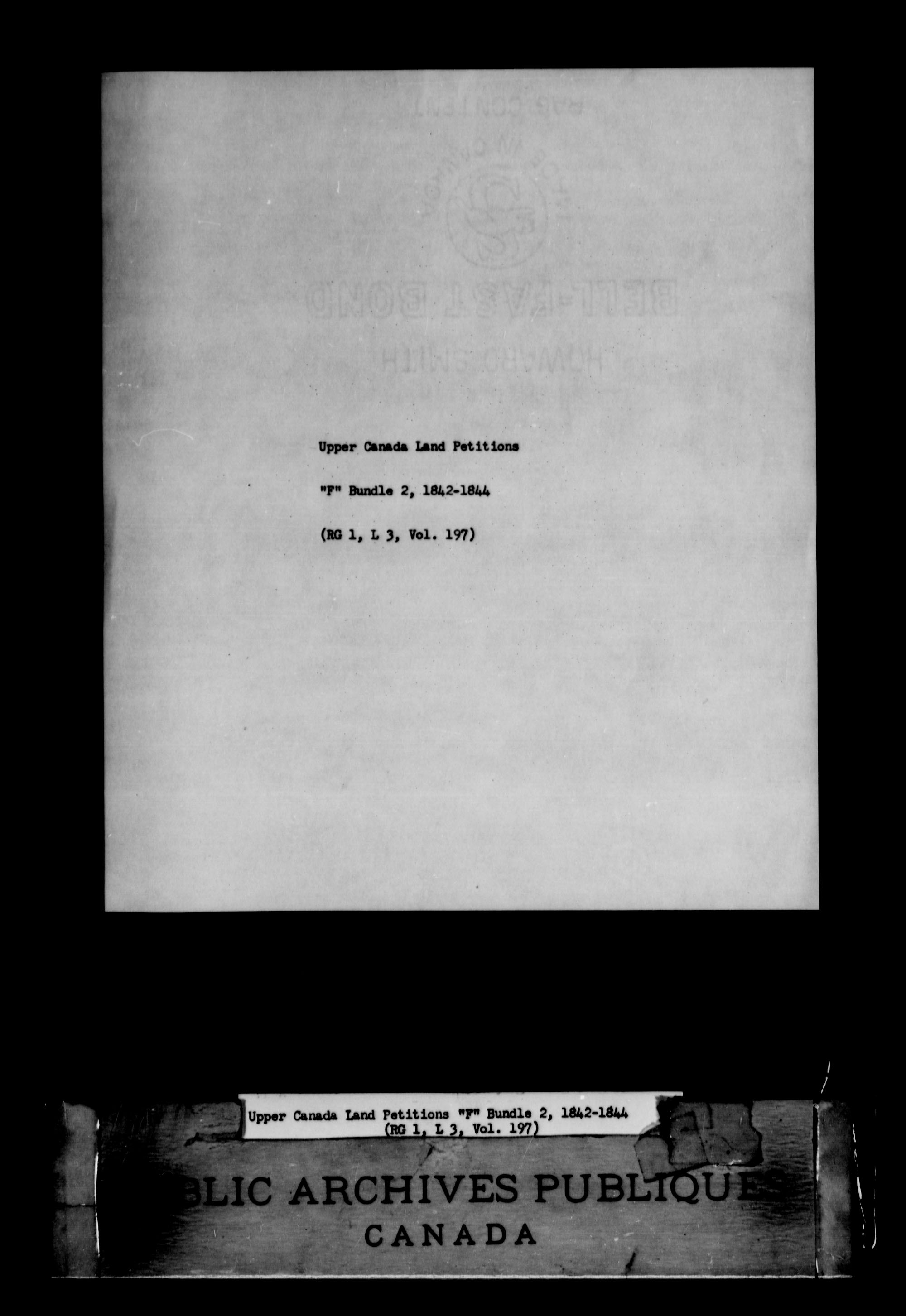 Title: Upper Canada Land Petitions (1763-1865) - Mikan Number: 205131 - Microform: c-2024