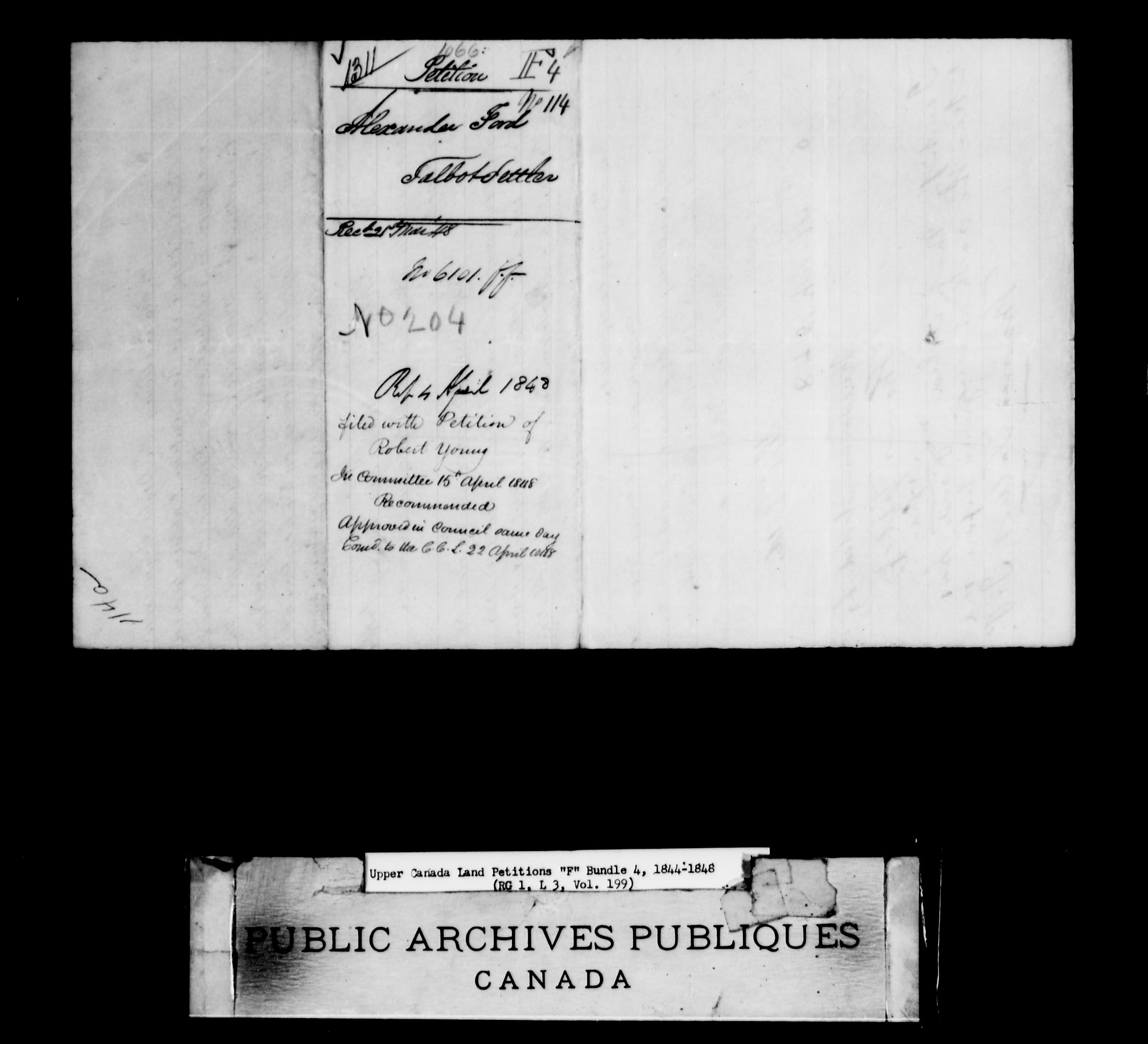 Title: Upper Canada Land Petitions (1763-1865) - Mikan Number: 205131 - Microform: c-2025