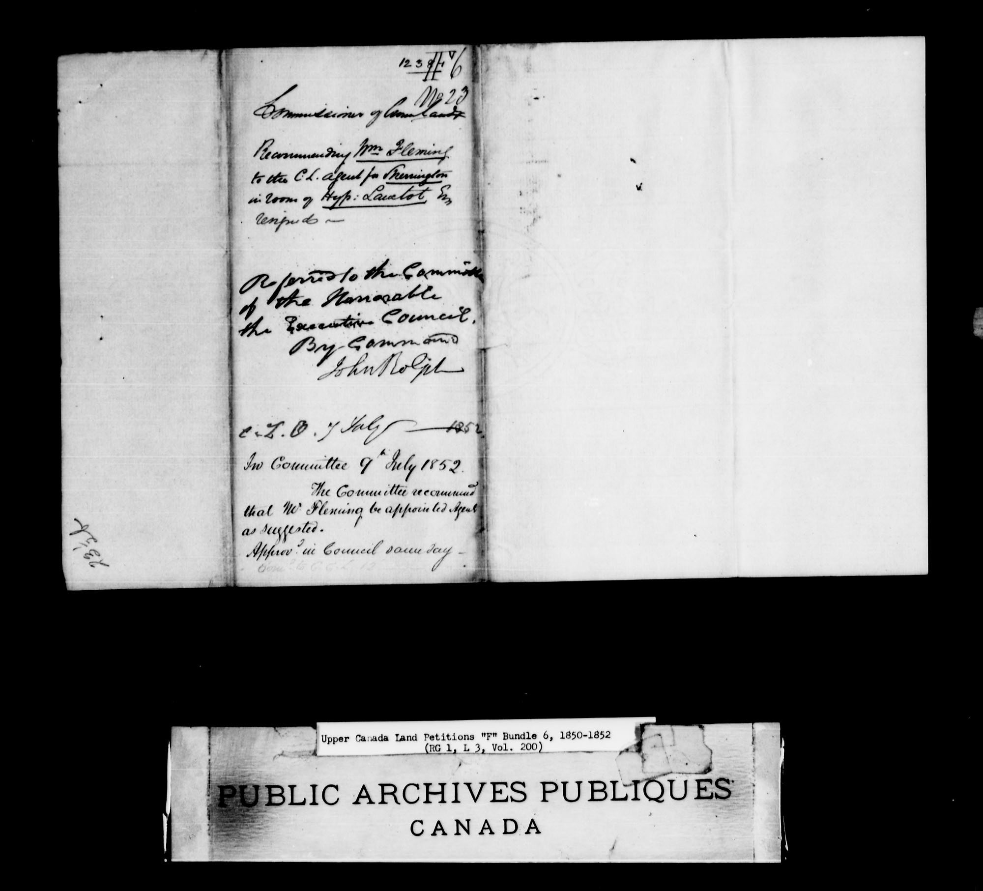Title: Upper Canada Land Petitions (1763-1865) - Mikan Number: 205131 - Microform: c-2025