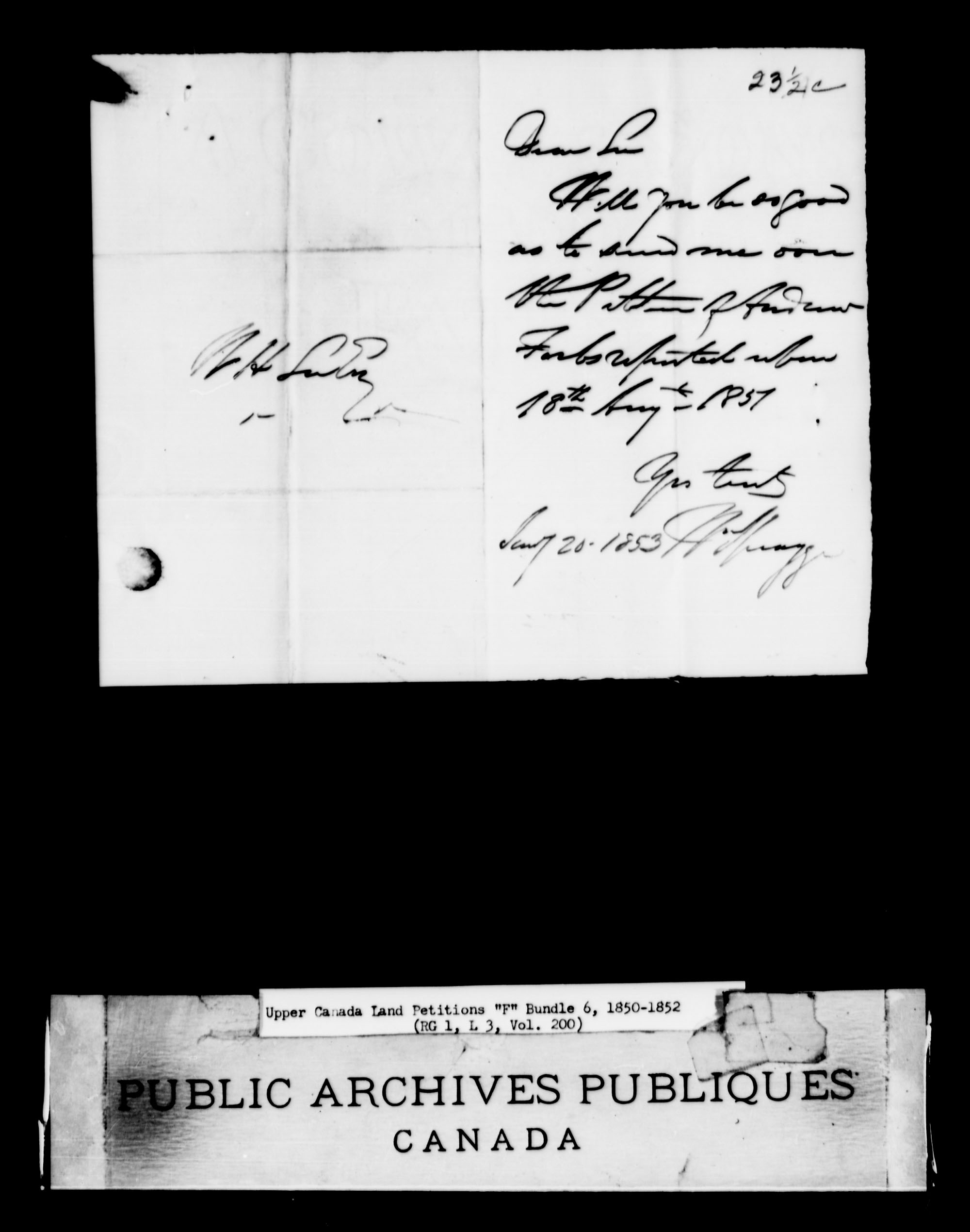 Titre : Demandes de terres du Haut-Canada (1763-1865) - N d'enregistrement Mikan : 205131 - Microforme : c-2025