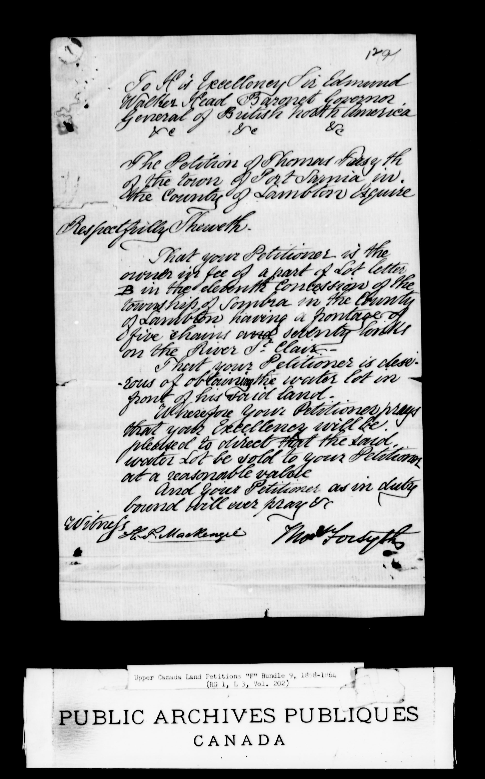Title: Upper Canada Land Petitions (1763-1865) - Mikan Number: 205131 - Microform: c-2026