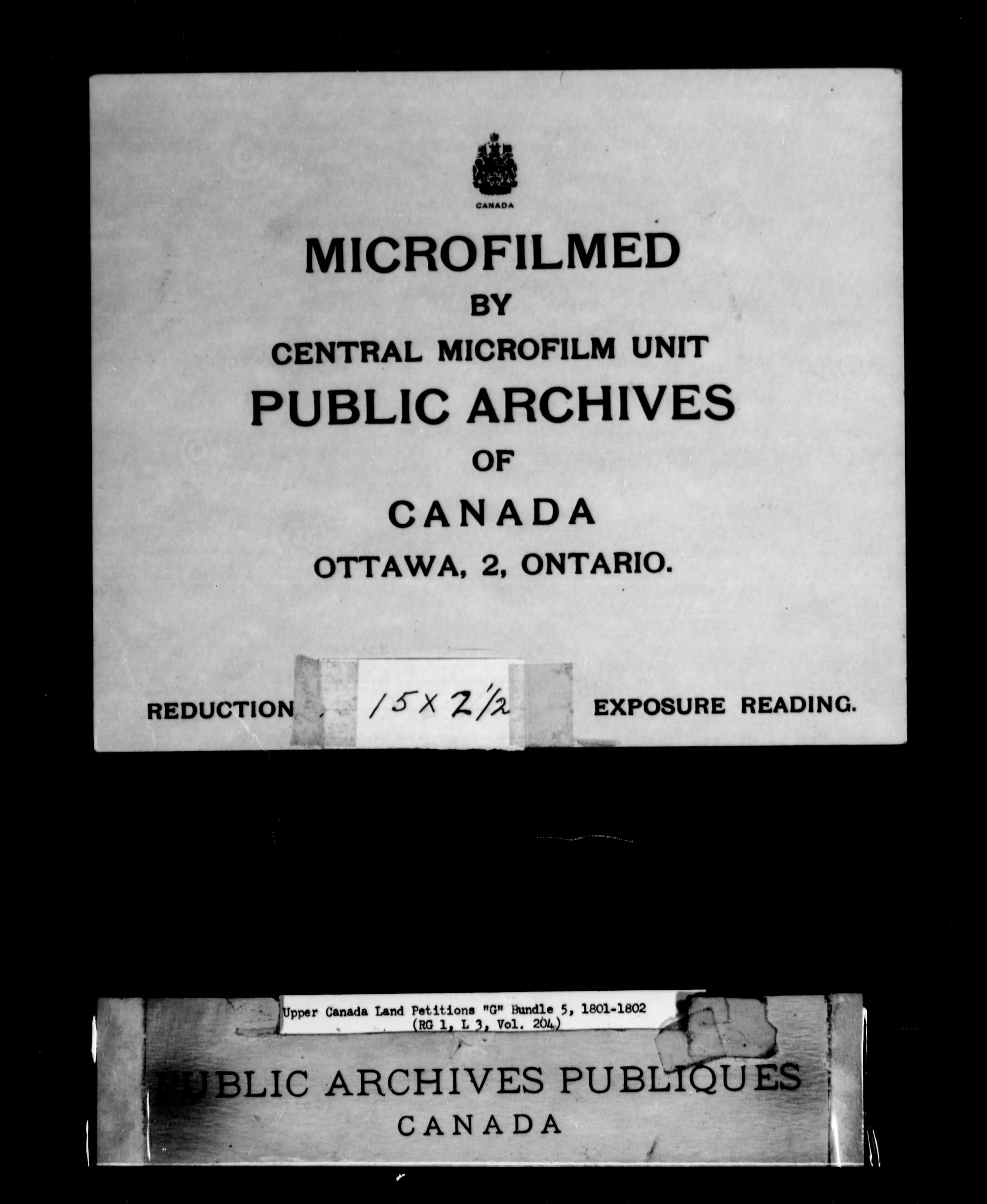 Title: Upper Canada Land Petitions (1763-1865) - Mikan Number: 205131 - Microform: c-2029