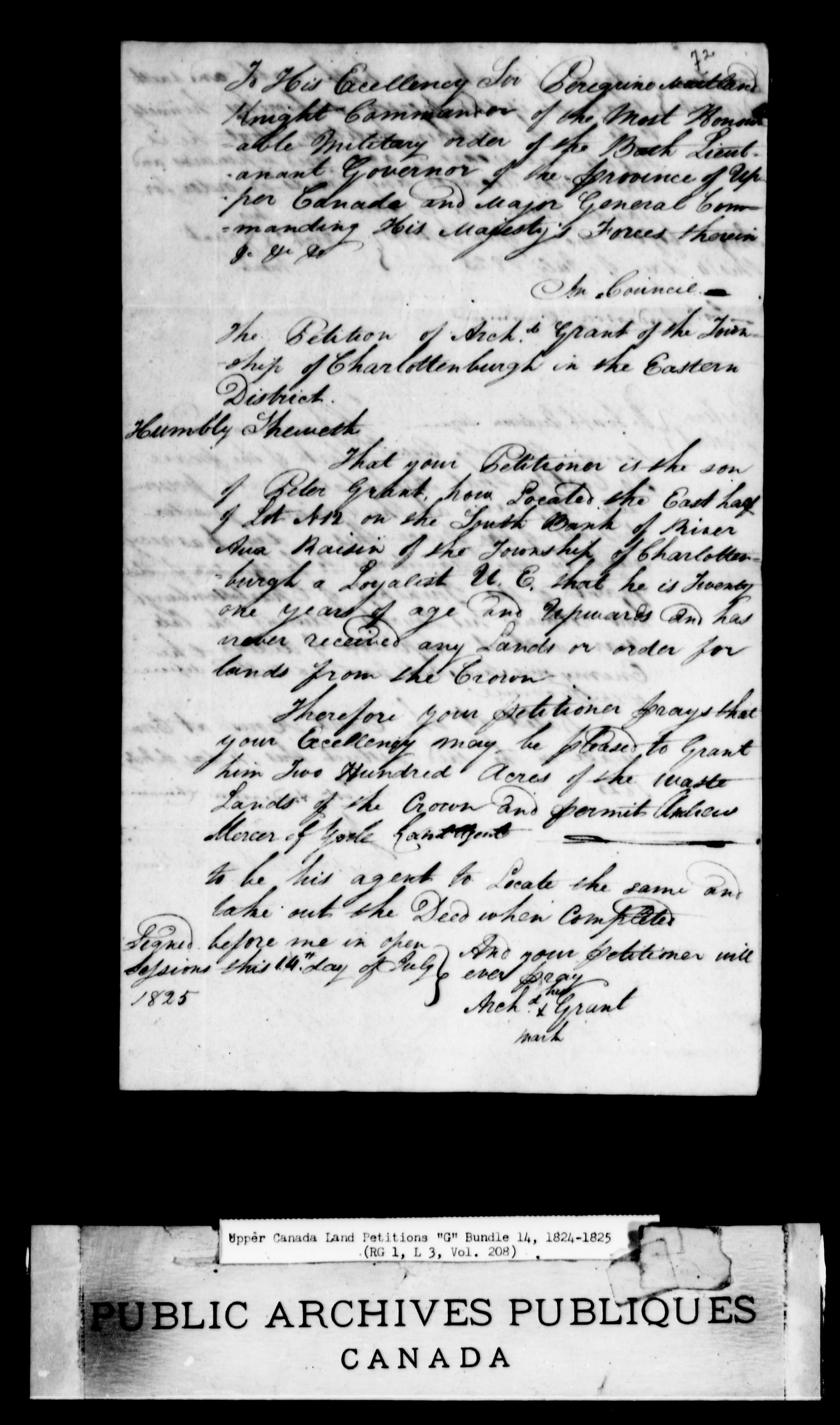 Title: Upper Canada Land Petitions (1763-1865) - Mikan Number: 205131 - Microform: c-2031