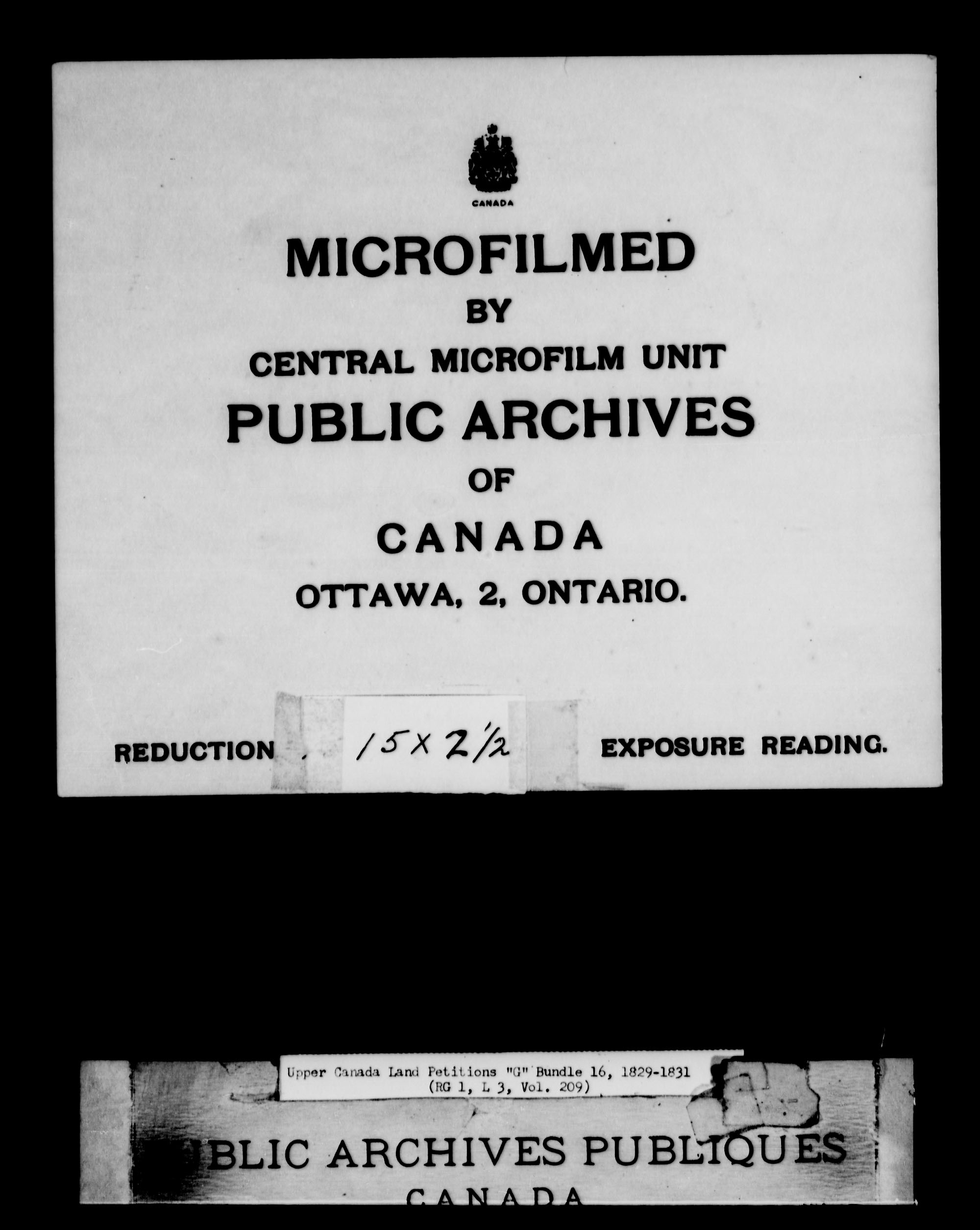 Title: Upper Canada Land Petitions (1763-1865) - Mikan Number: 205131 - Microform: c-2033