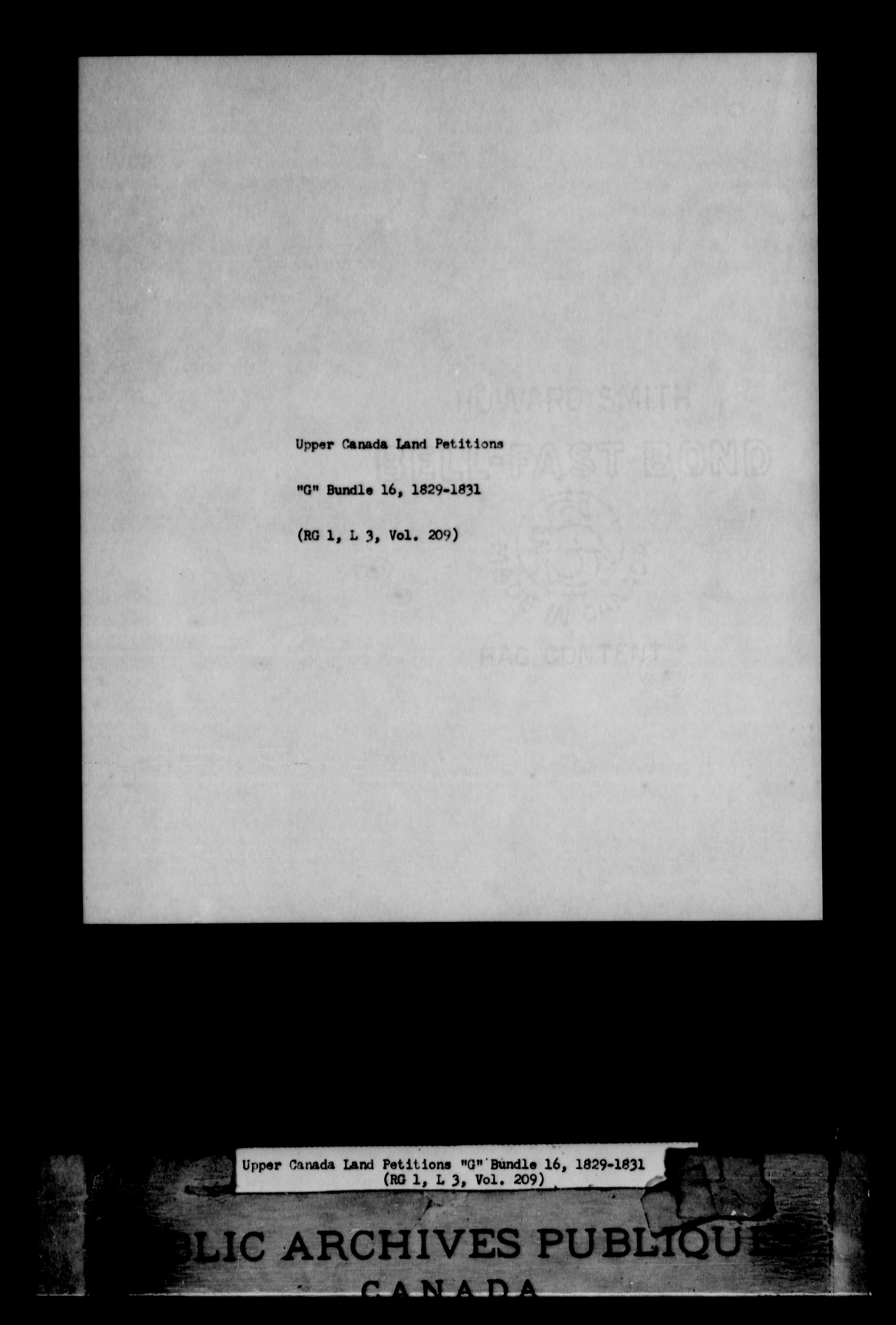 Title: Upper Canada Land Petitions (1763-1865) - Mikan Number: 205131 - Microform: c-2033