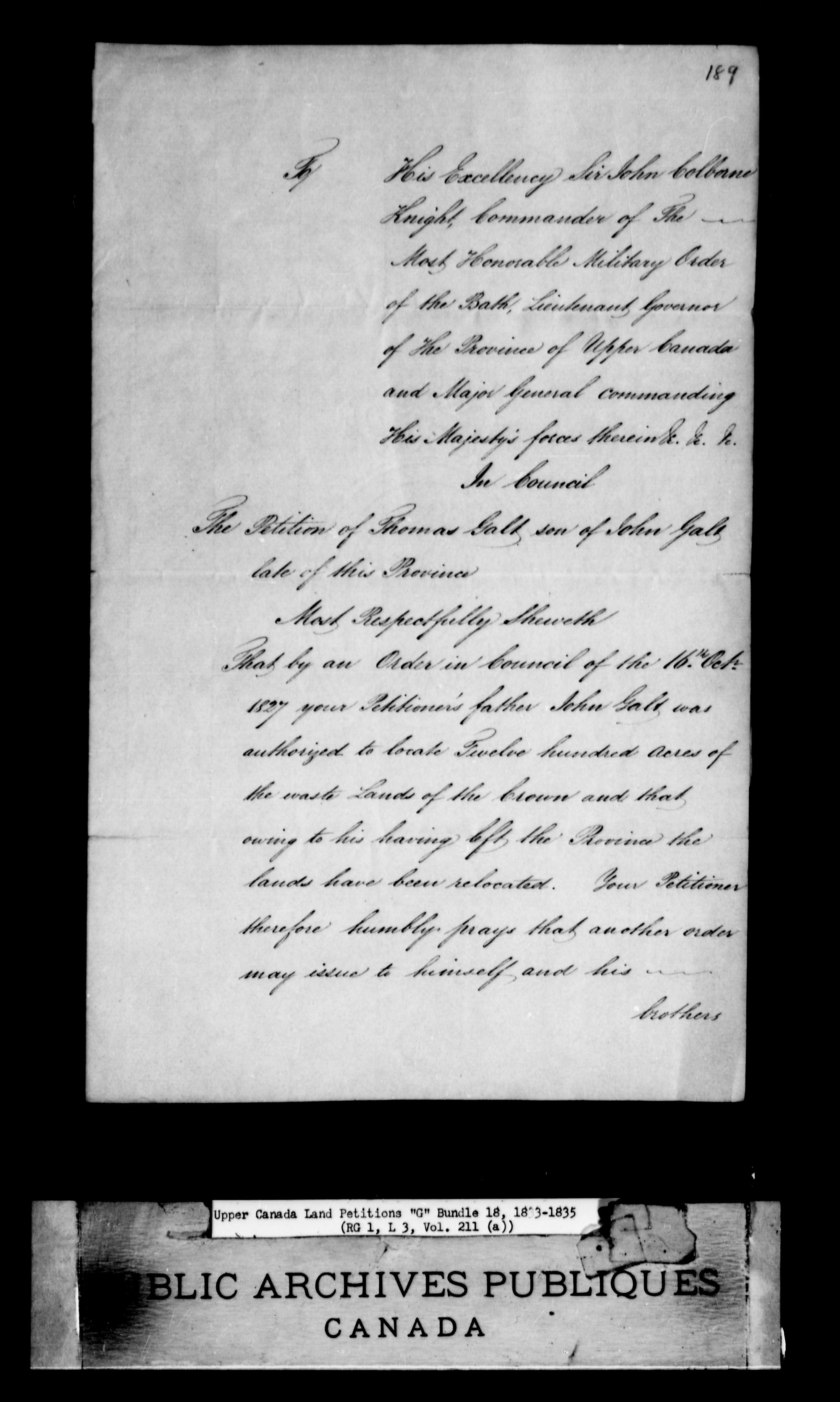 Title: Upper Canada Land Petitions (1763-1865) - Mikan Number: 205131 - Microform: c-2034