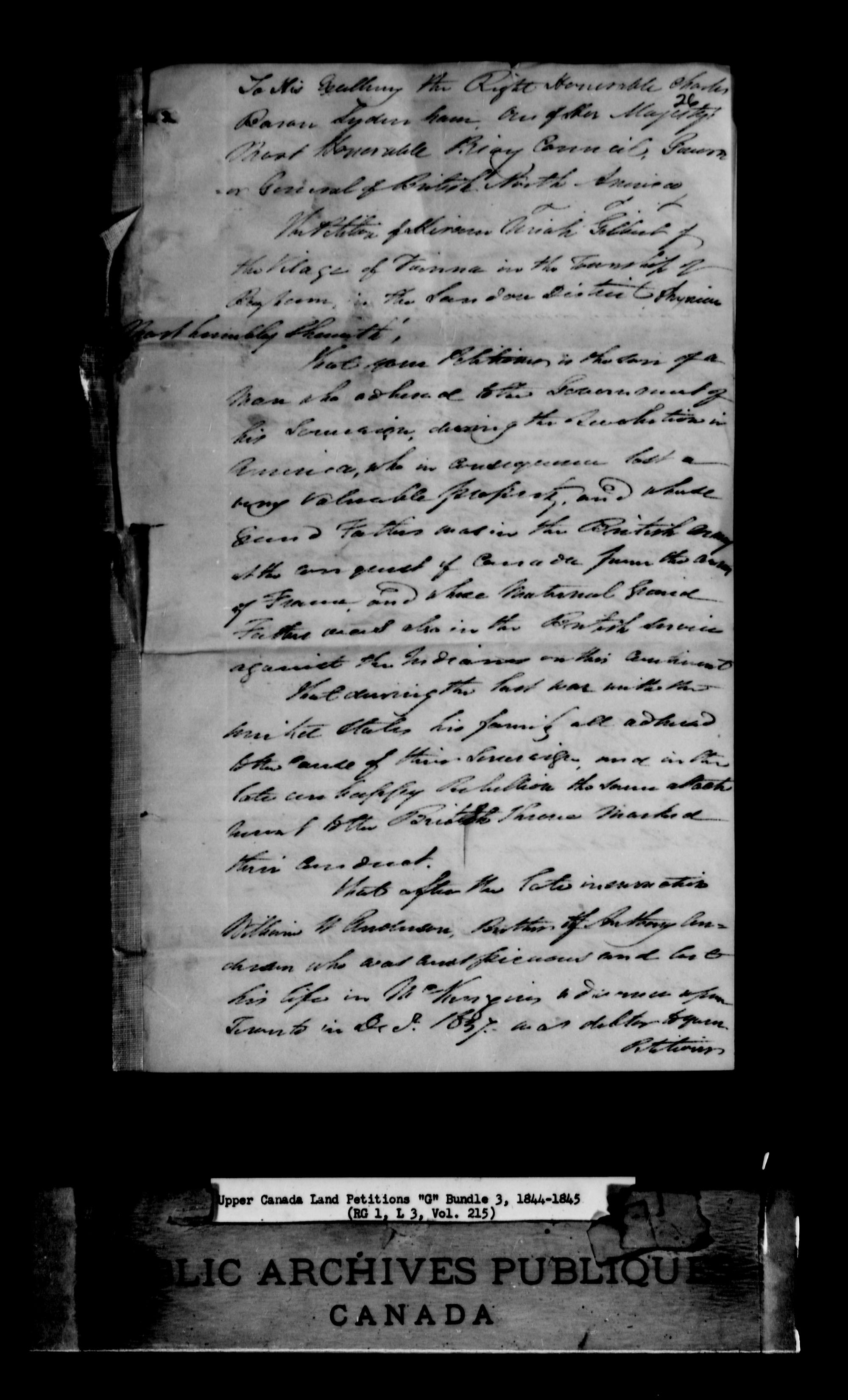 Title: Upper Canada Land Petitions (1763-1865) - Mikan Number: 205131 - Microform: c-2037