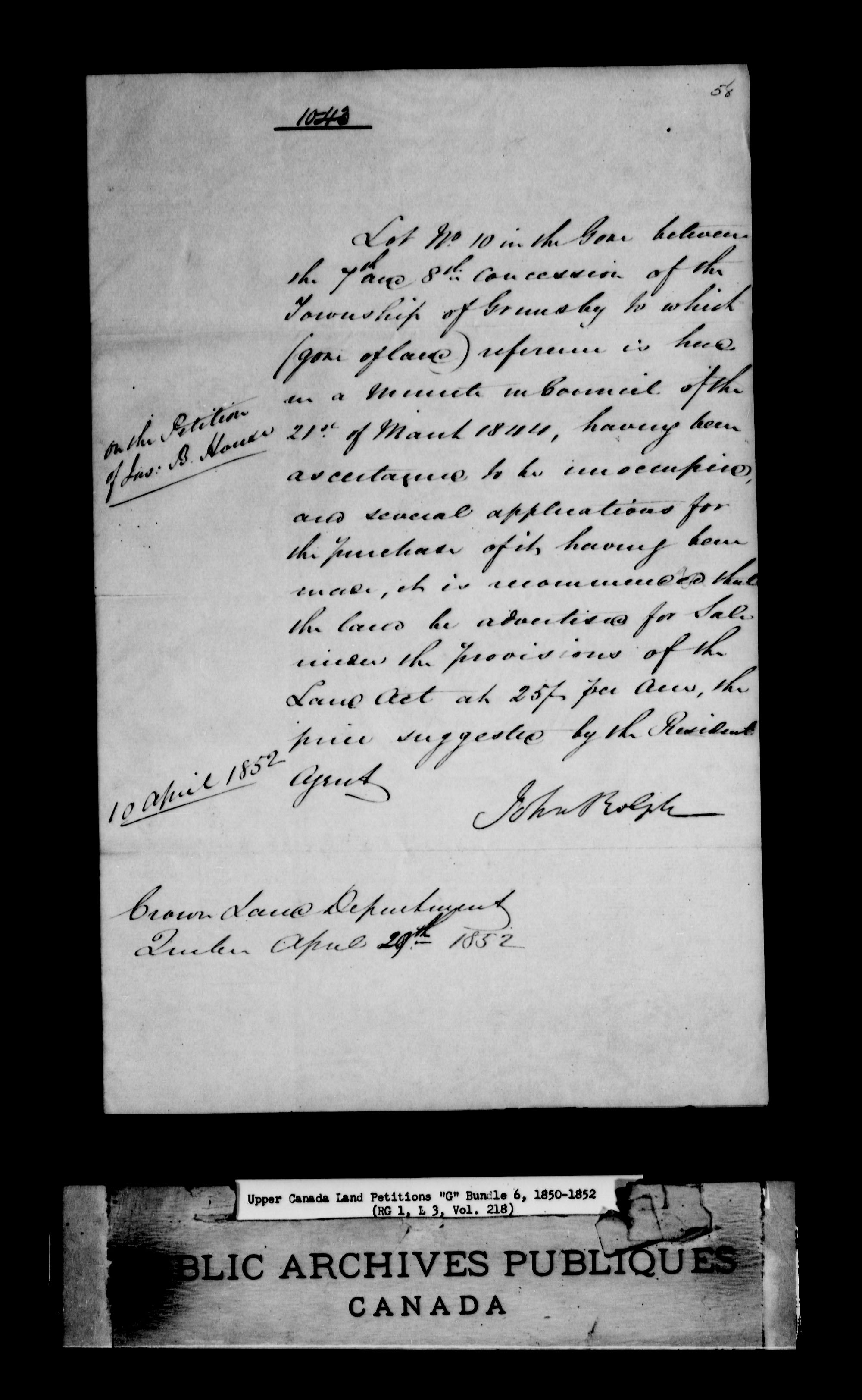 Title: Upper Canada Land Petitions (1763-1865) - Mikan Number: 205131 - Microform: c-2039