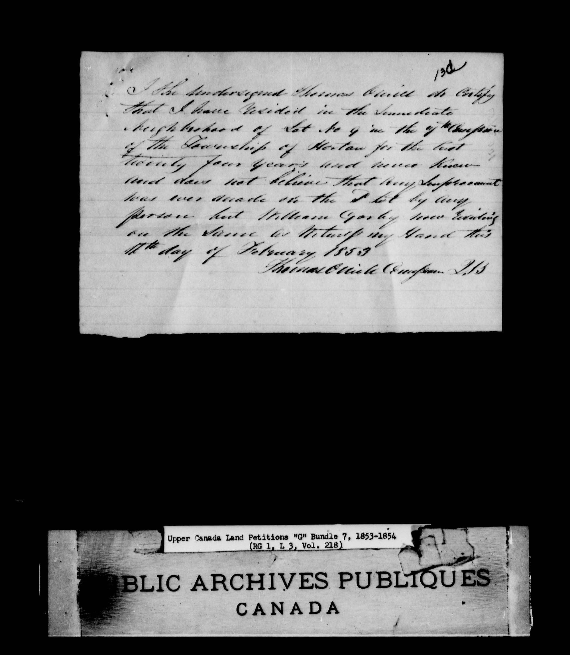 Title: Upper Canada Land Petitions (1763-1865) - Mikan Number: 205131 - Microform: c-2039