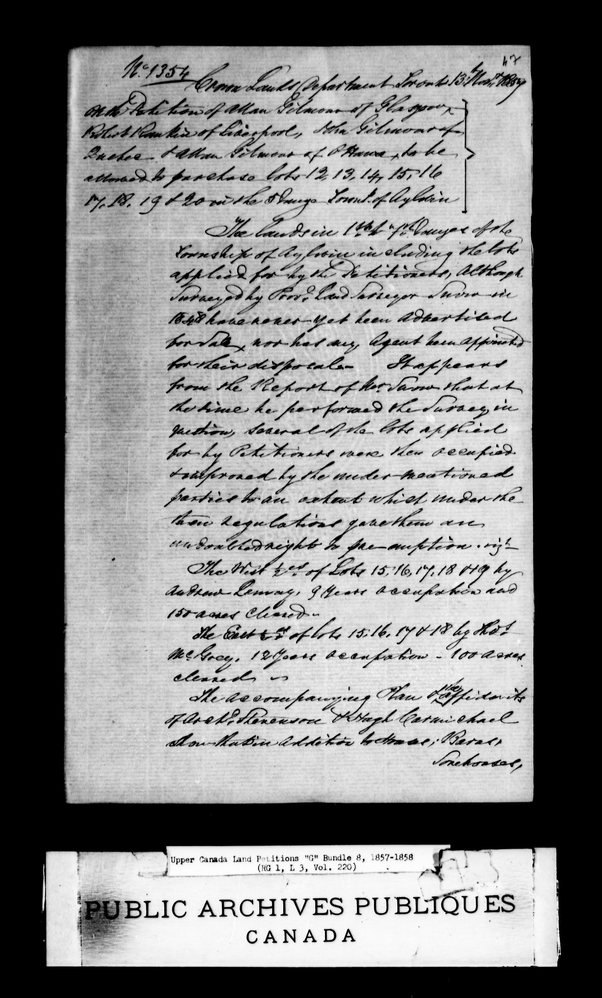 Title: Upper Canada Land Petitions (1763-1865) - Mikan Number: 205131 - Microform: c-2040