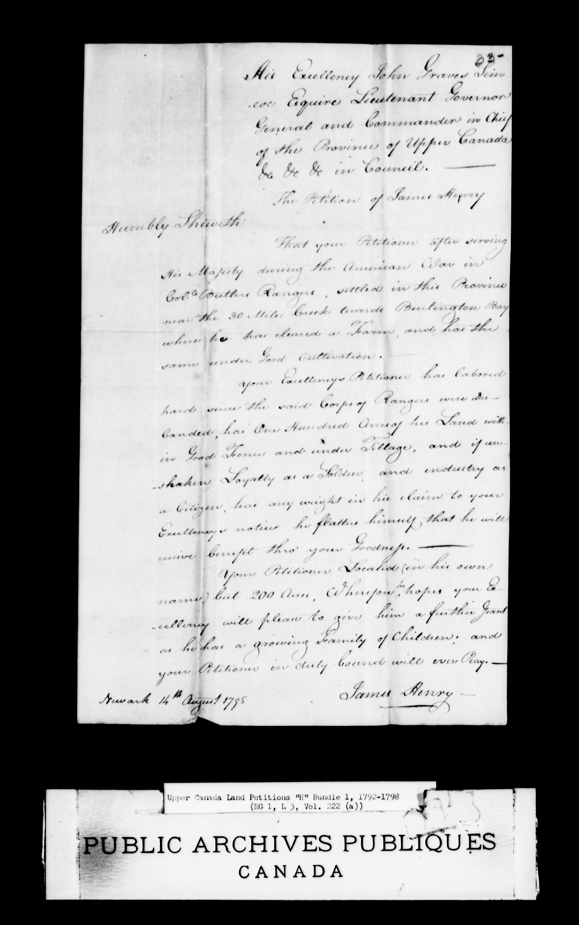 Title: Upper Canada Land Petitions (1763-1865) - Mikan Number: 205131 - Microform: c-2042