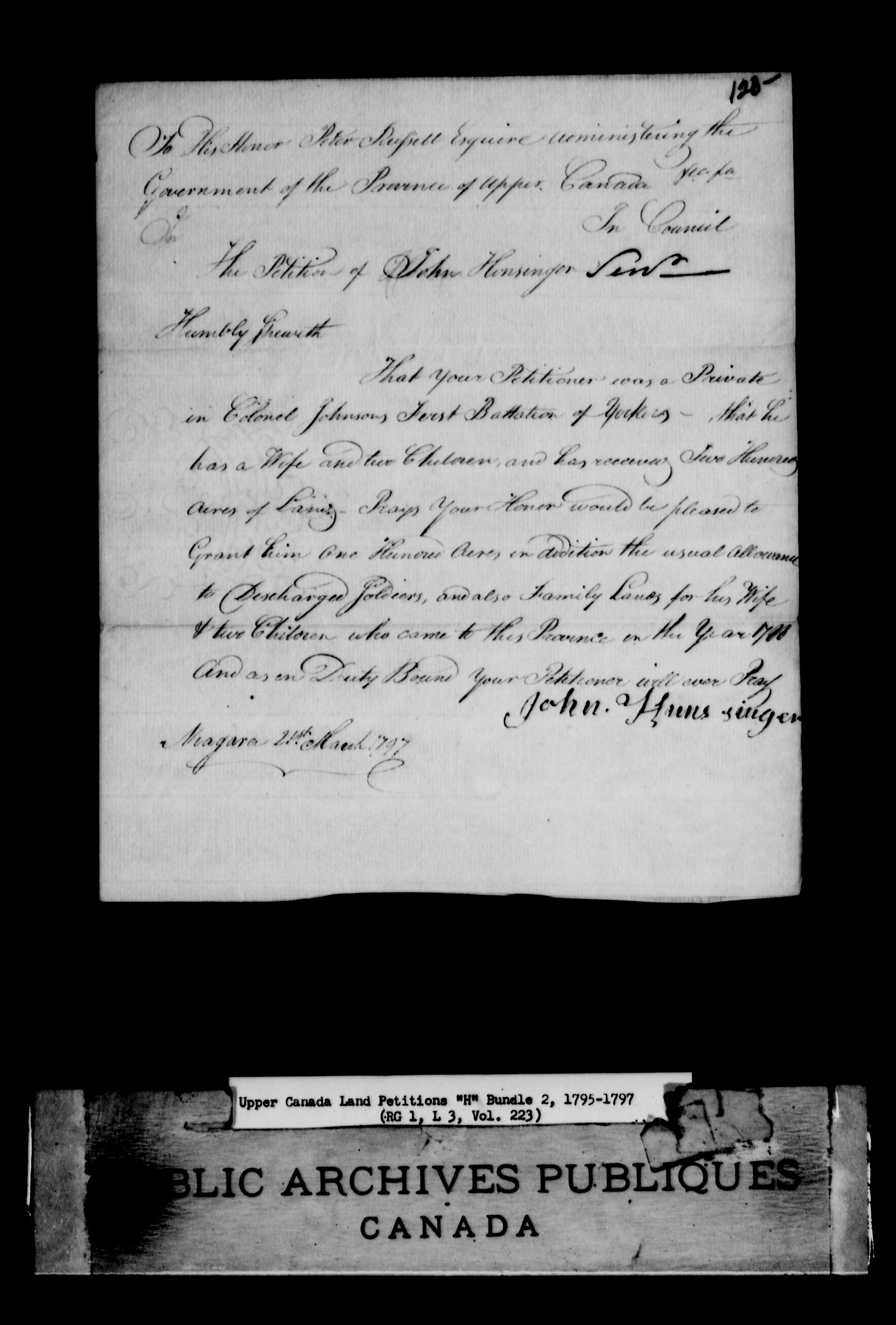 Title: Upper Canada Land Petitions (1763-1865) - Mikan Number: 205131 - Microform: c-2043