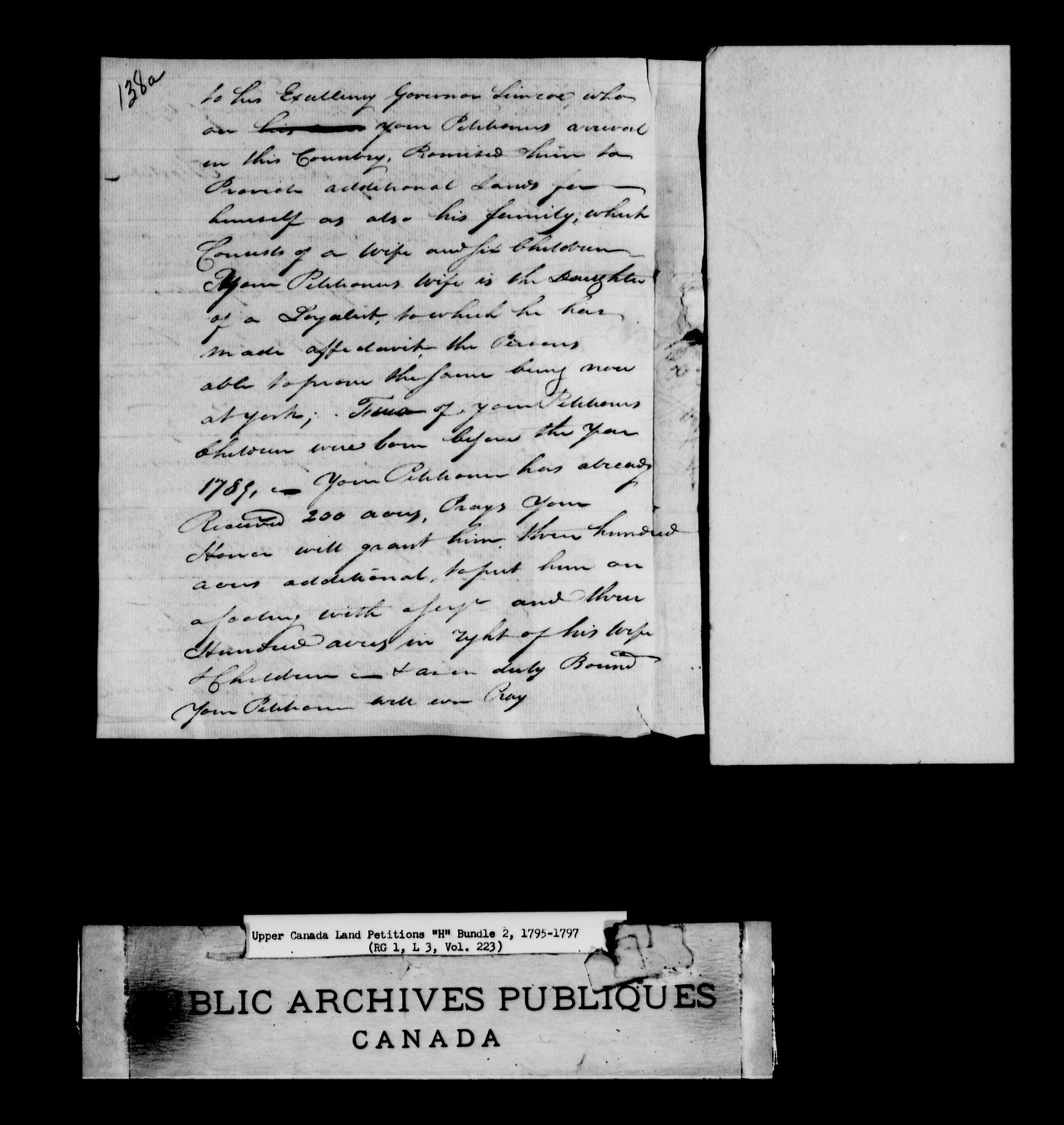 Title: Upper Canada Land Petitions (1763-1865) - Mikan Number: 205131 - Microform: c-2043