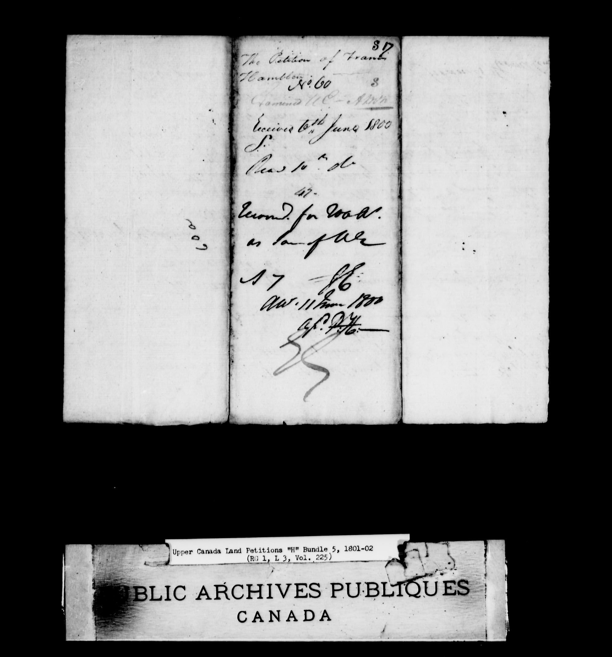 Title: Upper Canada Land Petitions (1763-1865) - Mikan Number: 205131 - Microform: c-2044