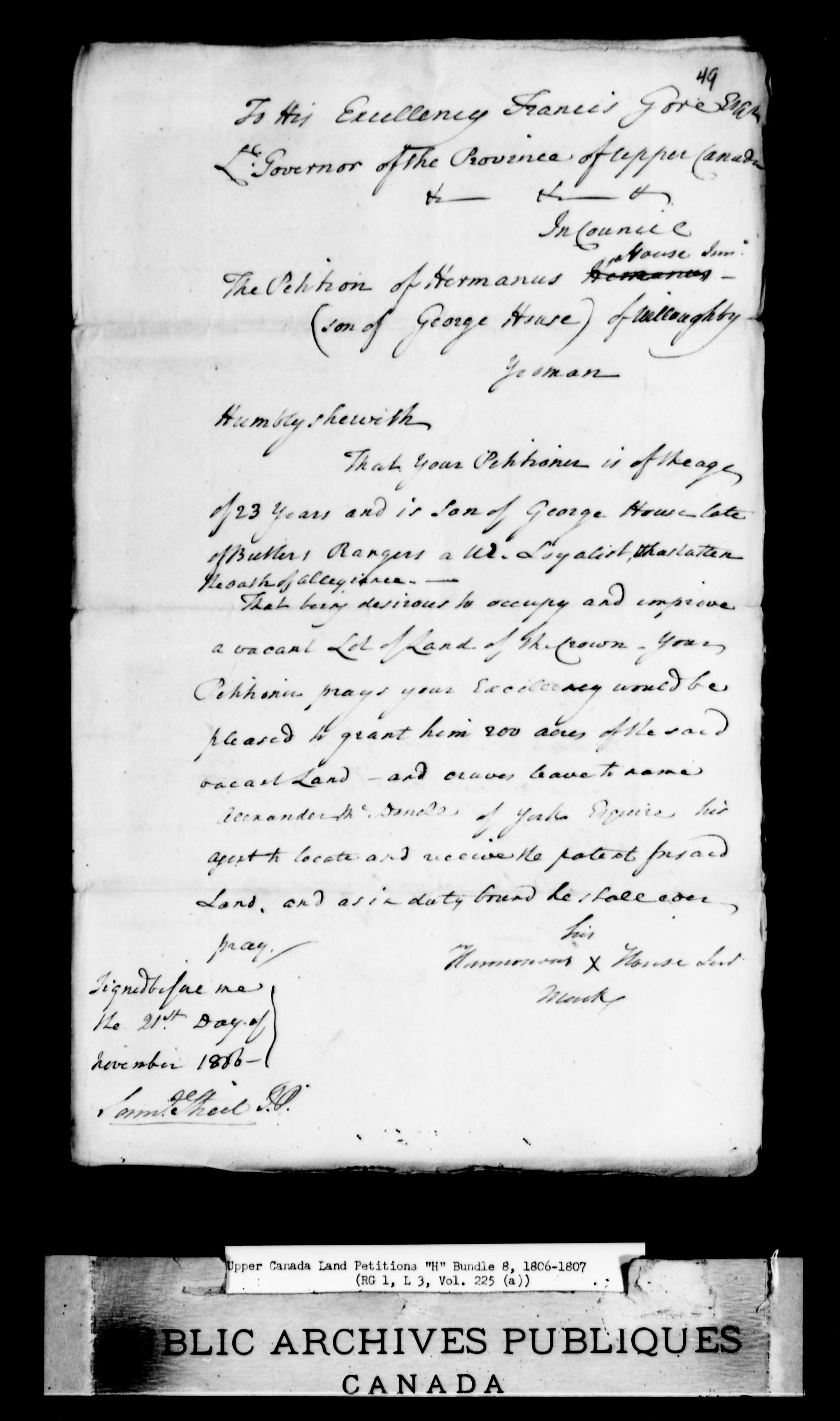 Title: Upper Canada Land Petitions (1763-1865) - Mikan Number: 205131 - Microform: c-2045