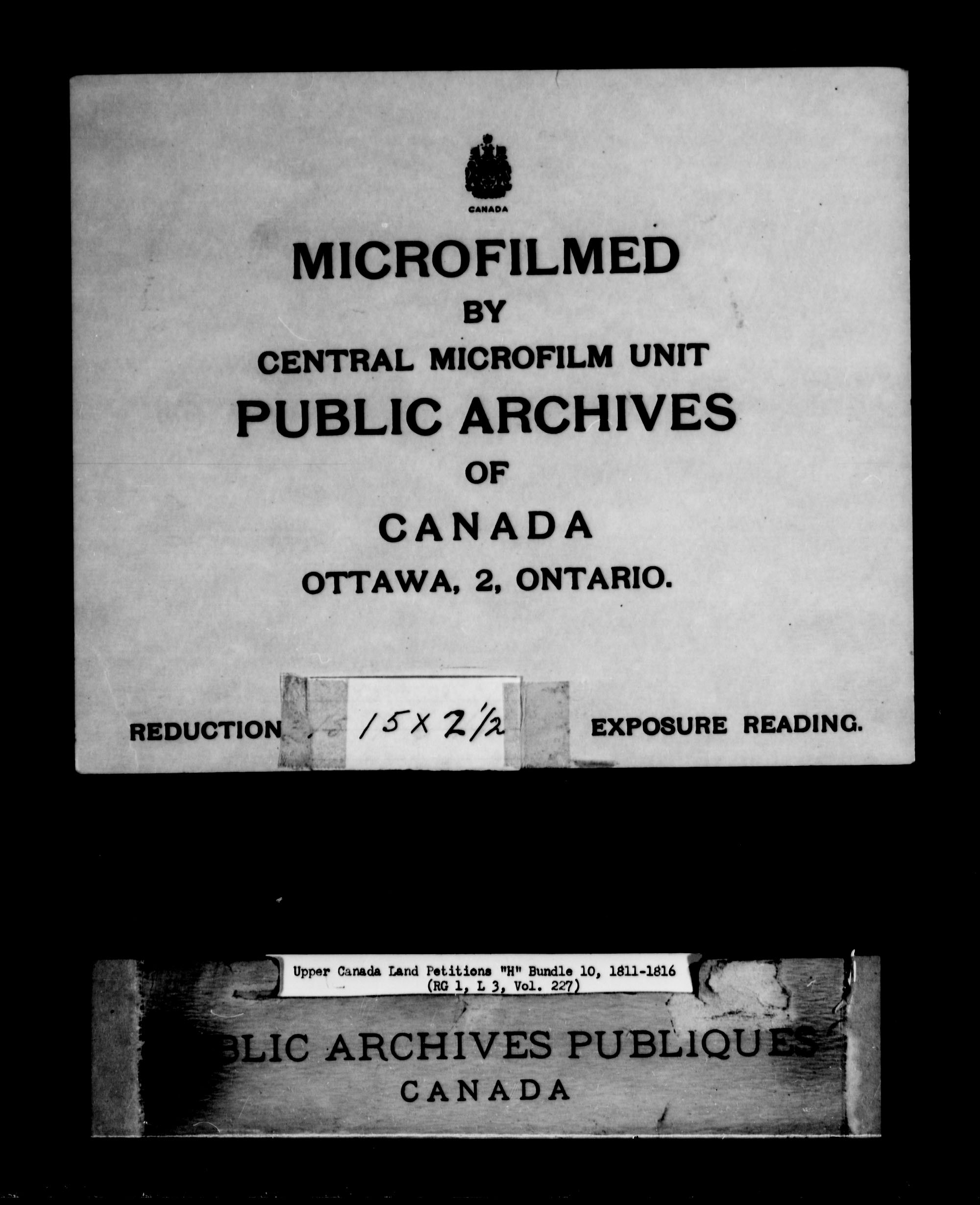 Title: Upper Canada Land Petitions (1763-1865) - Mikan Number: 205131 - Microform: c-2047