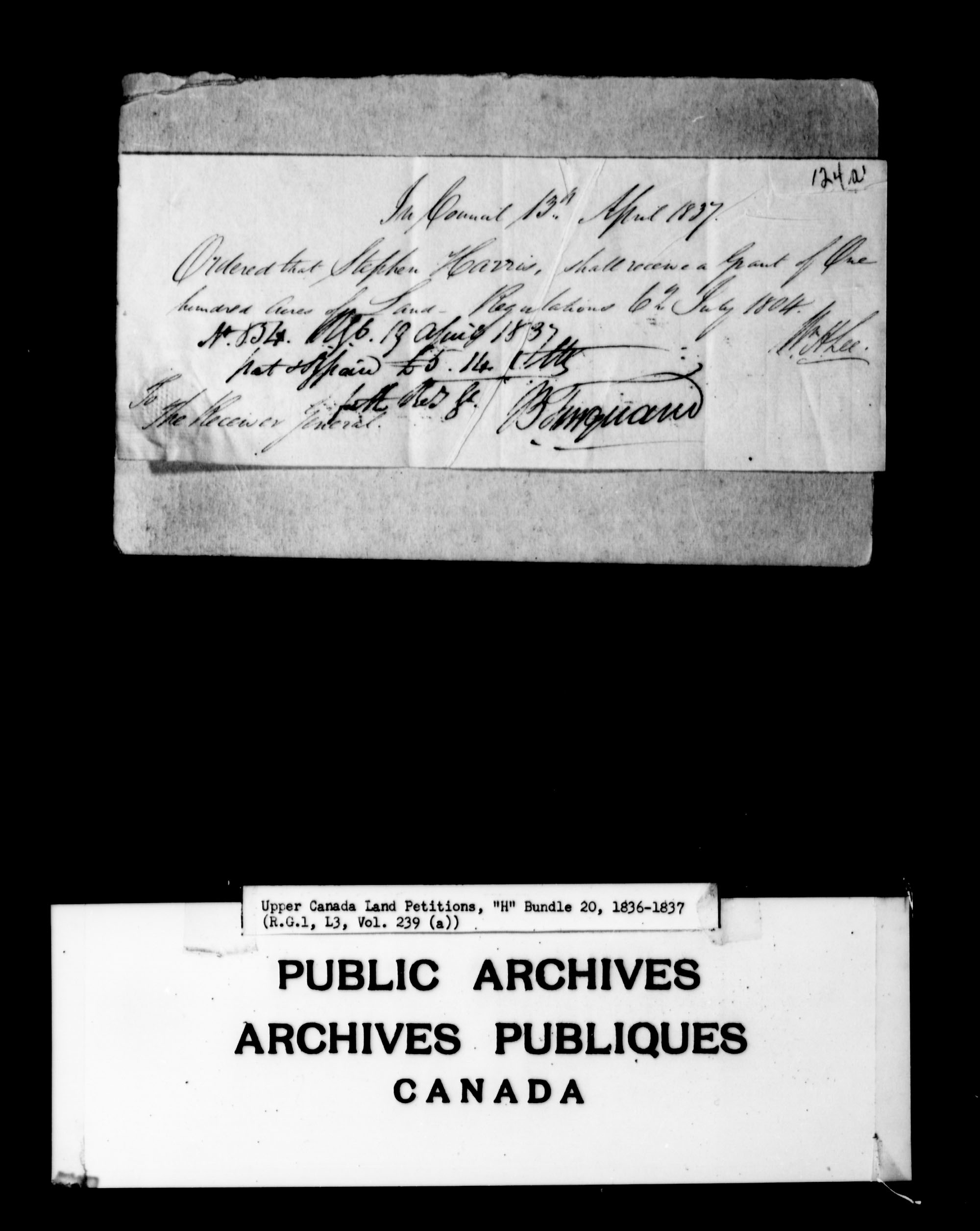 Title: Upper Canada Land Petitions (1763-1865) - Mikan Number: 205131 - Microform: c-2096