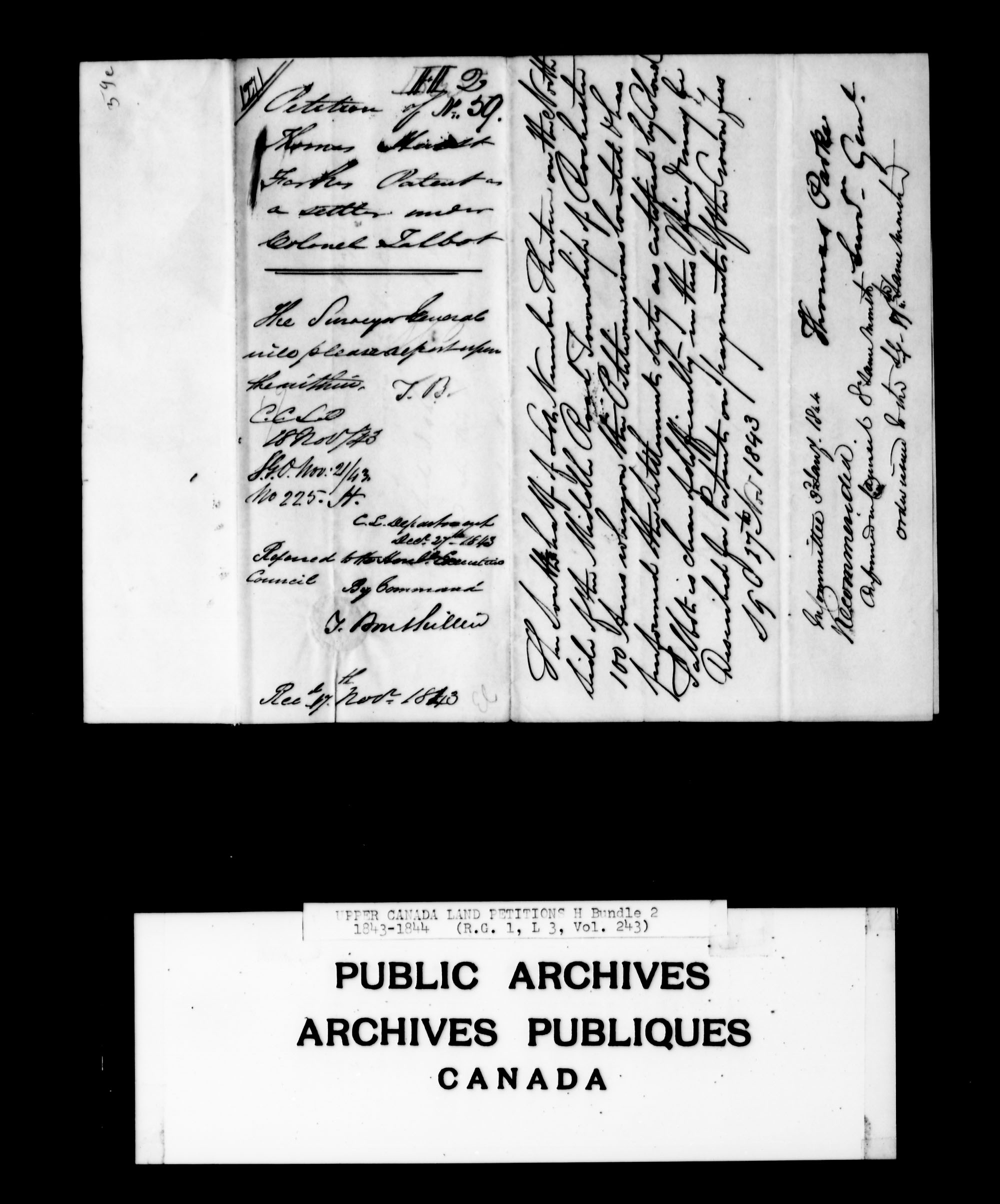 Title: Upper Canada Land Petitions (1763-1865) - Mikan Number: 205131 - Microform: c-2098