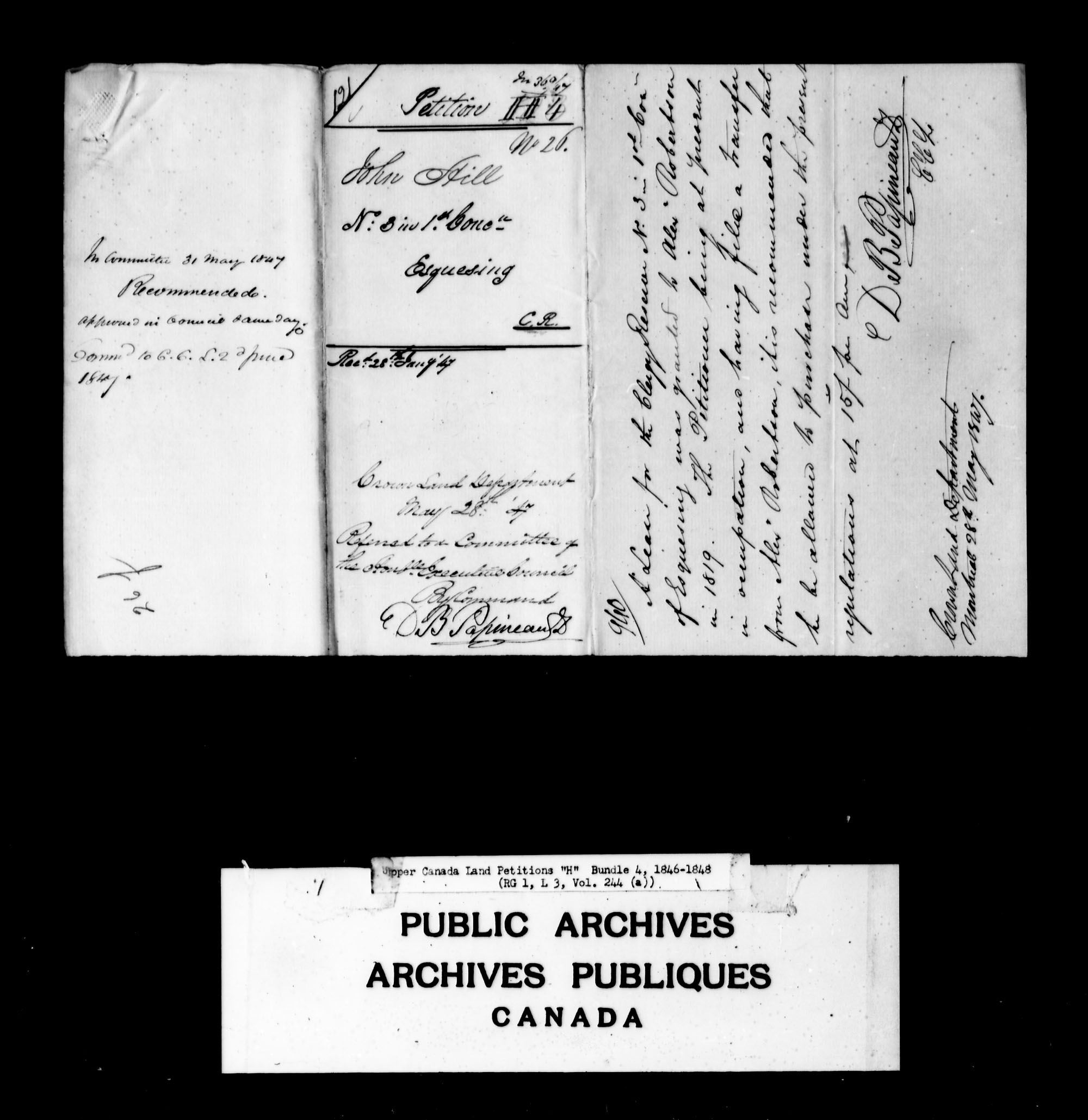 Title: Upper Canada Land Petitions (1763-1865) - Mikan Number: 205131 - Microform: c-2099