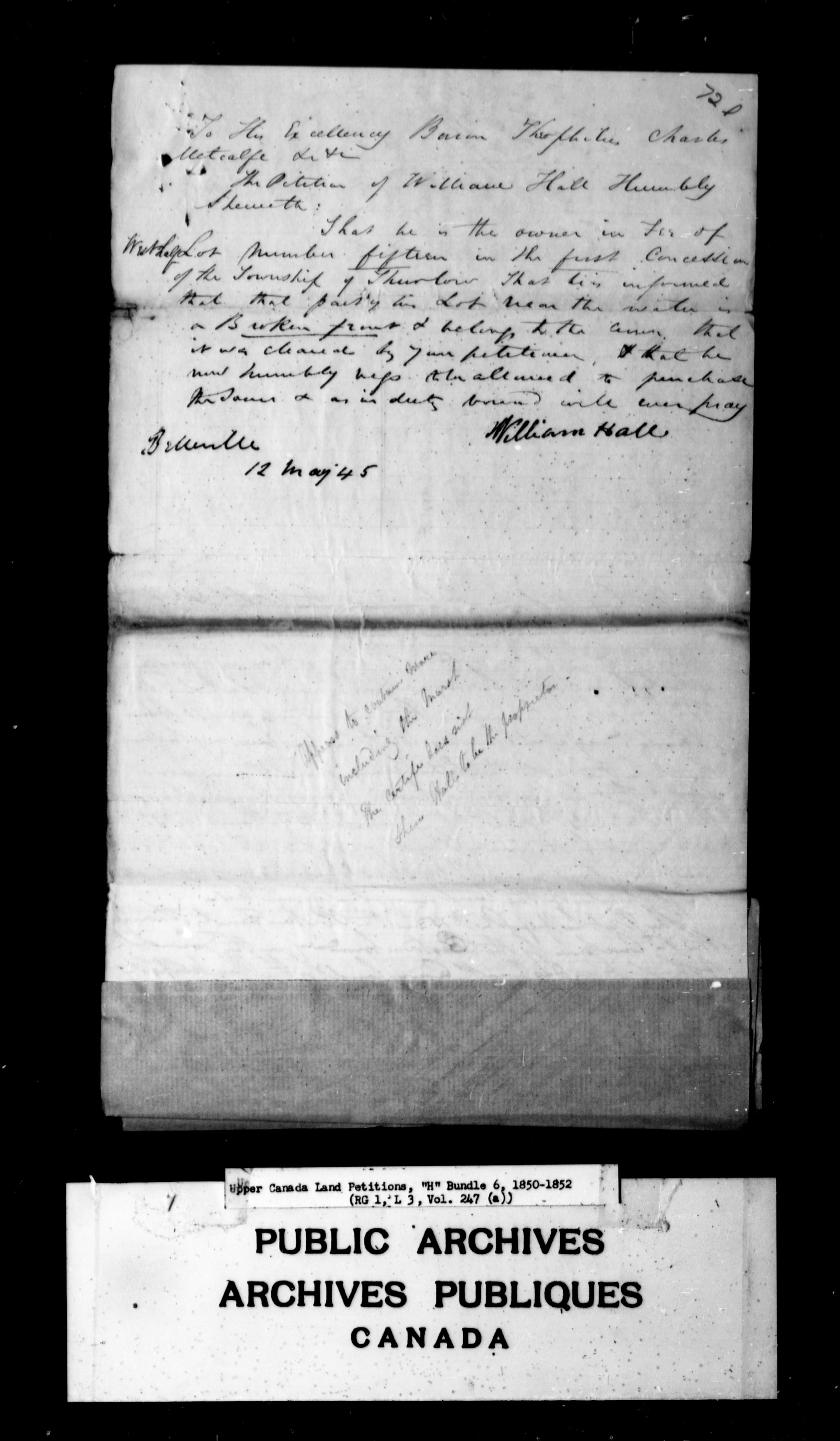 Title: Upper Canada Land Petitions (1763-1865) - Mikan Number: 205131 - Microform: c-2101