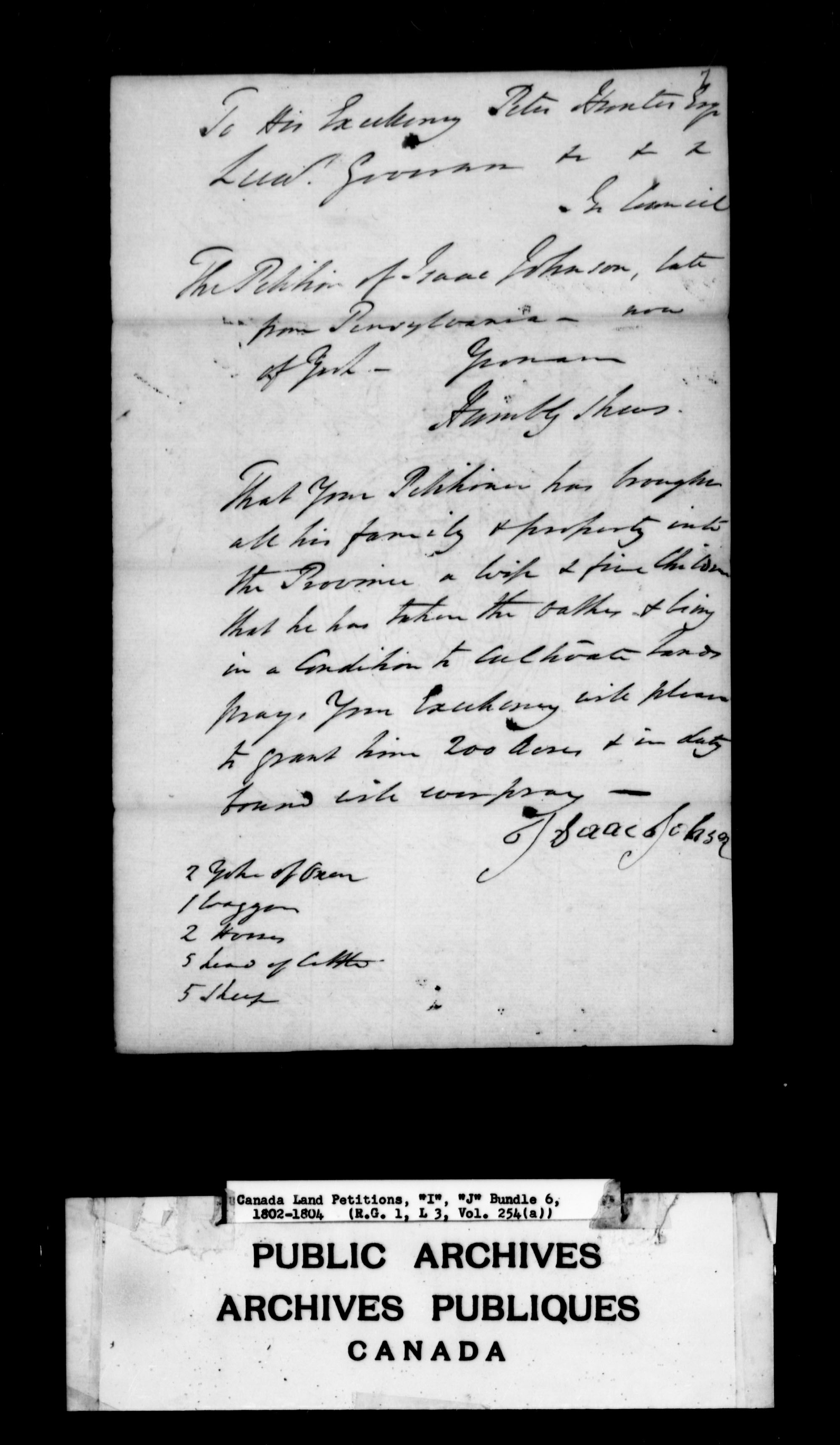 Title: Upper Canada Land Petitions (1763-1865) - Mikan Number: 205131 - Microform: c-2109