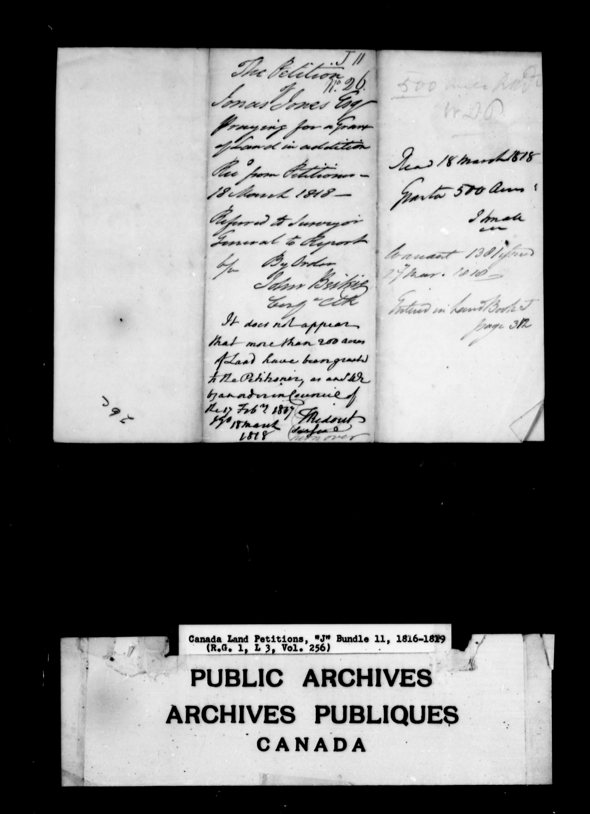 Title: Upper Canada Land Petitions (1763-1865) - Mikan Number: 205131 - Microform: c-2109