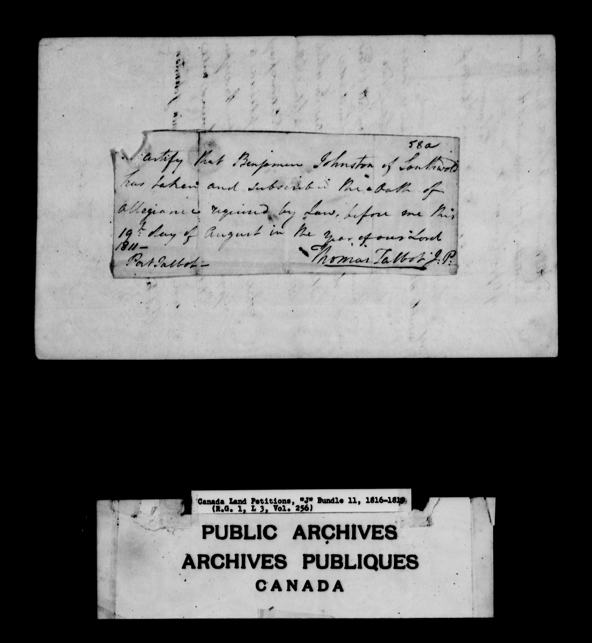 Title: Upper Canada Land Petitions (1763-1865) - Mikan Number: 205131 - Microform: c-2110