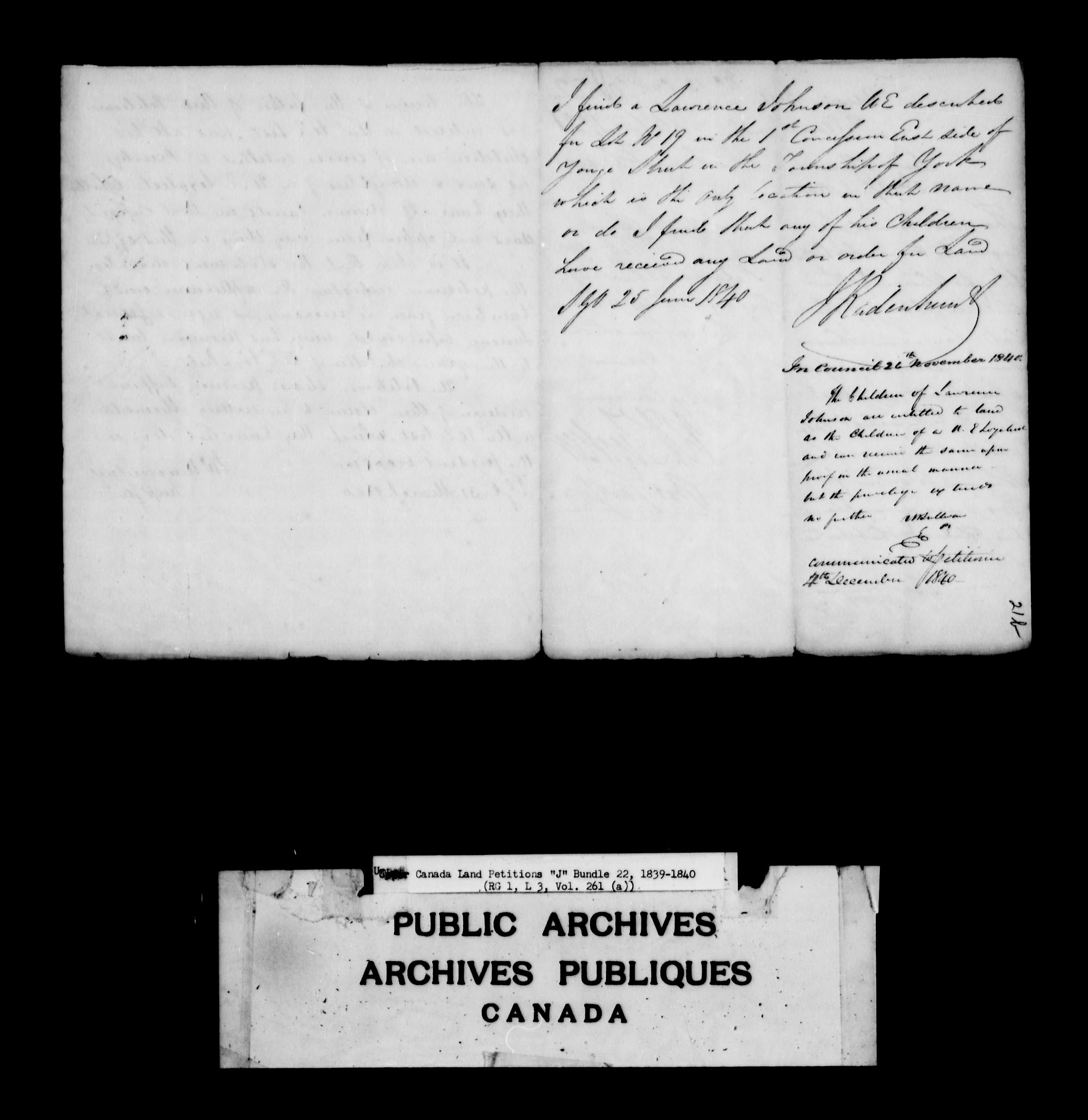 Title: Upper Canada Land Petitions (1763-1865) - Mikan Number: 205131 - Microform: c-2112
