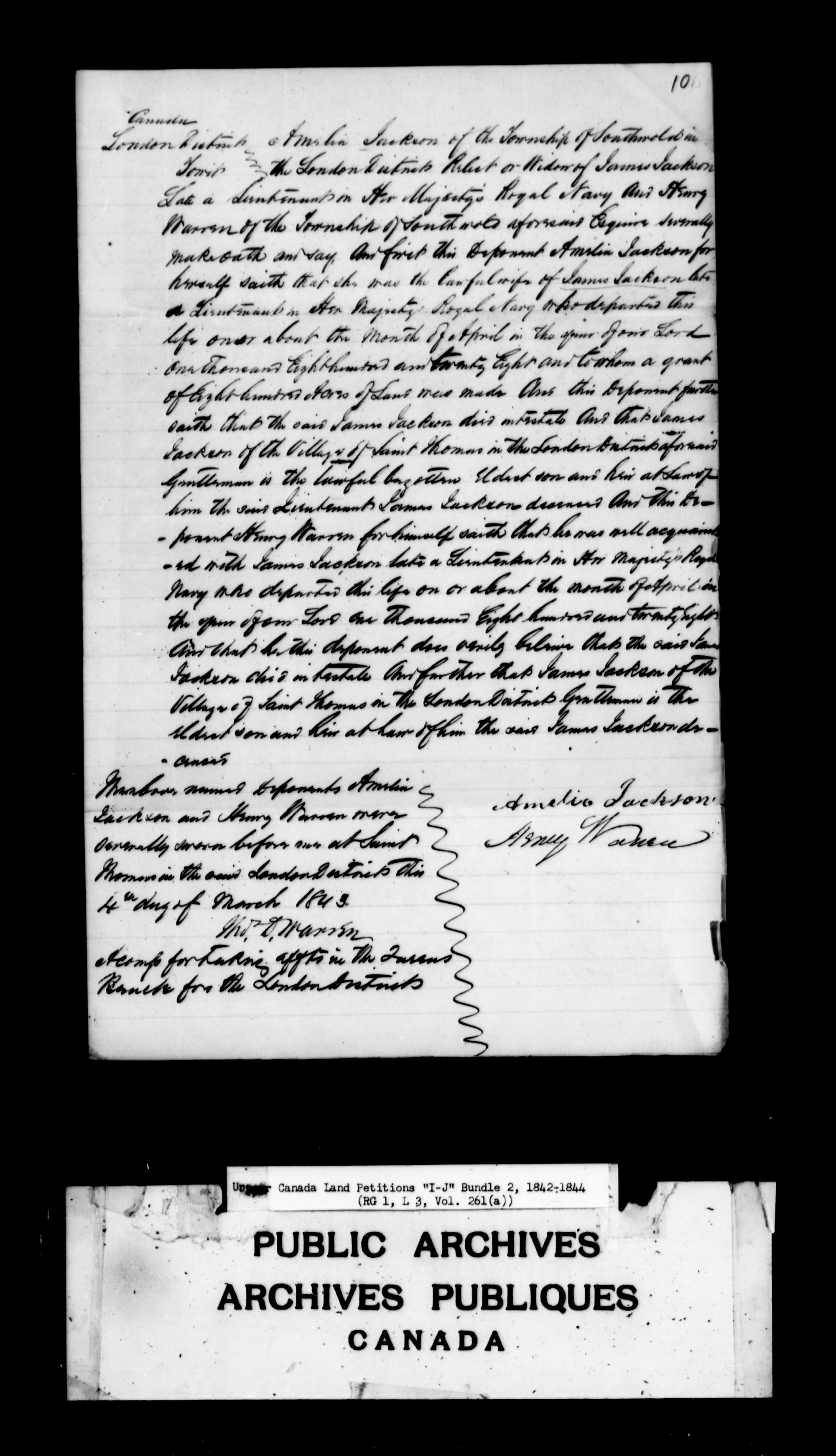 Title: Upper Canada Land Petitions (1763-1865) - Mikan Number: 205131 - Microform: c-2113