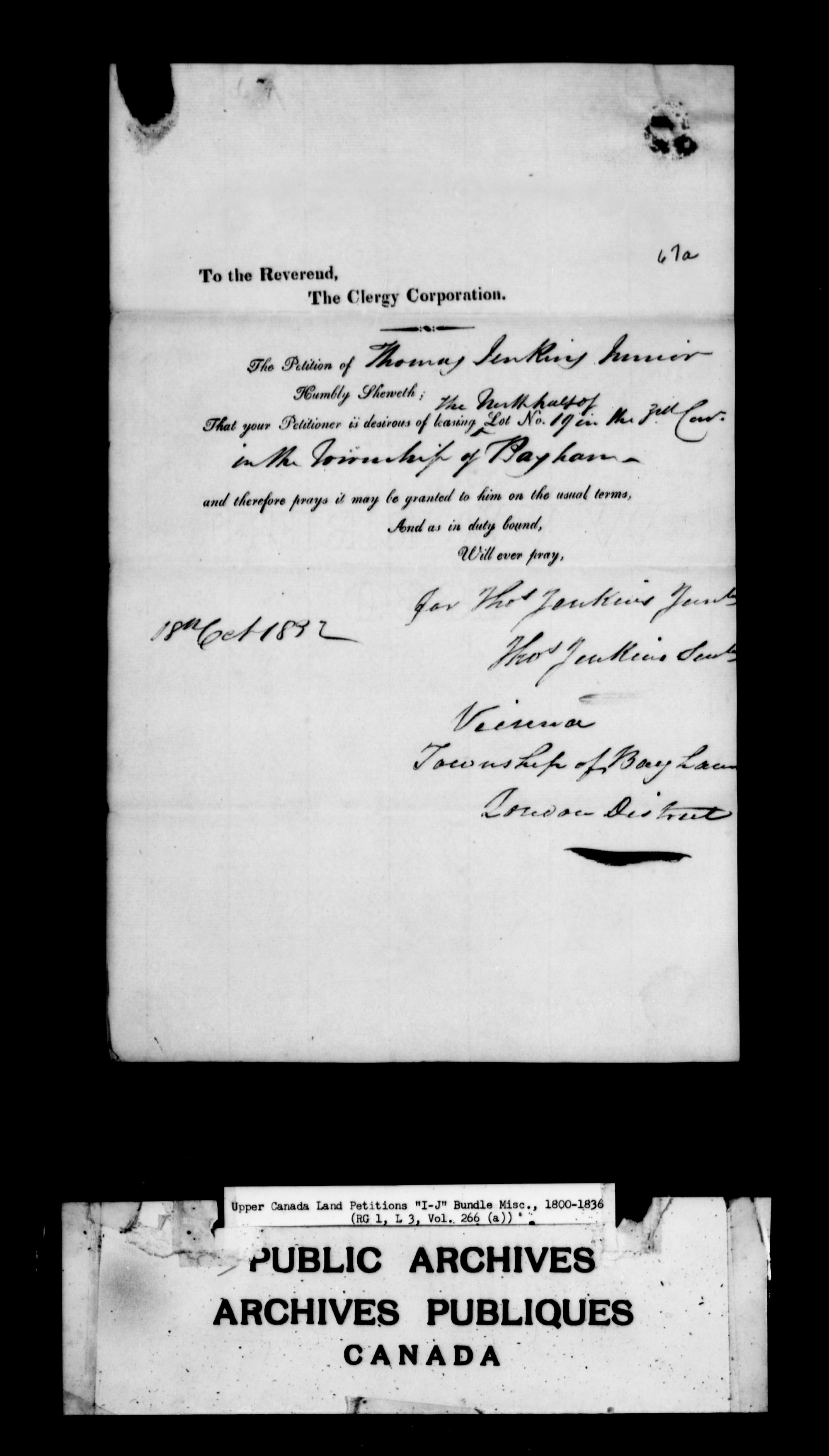 Title: Upper Canada Land Petitions (1763-1865) - Mikan Number: 205131 - Microform: c-2116