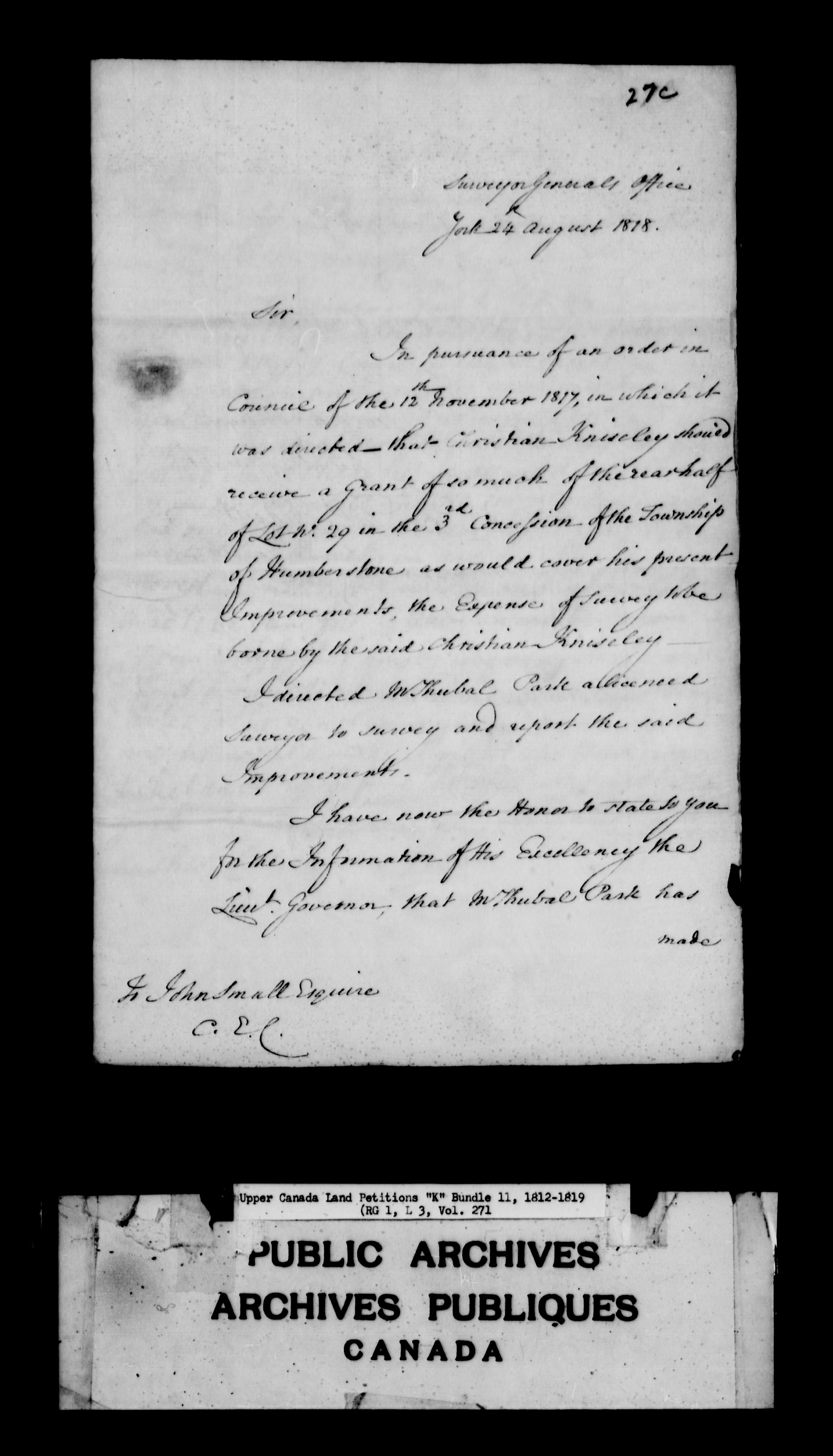 Title: Upper Canada Land Petitions (1763-1865) - Mikan Number: 205131 - Microform: c-2117