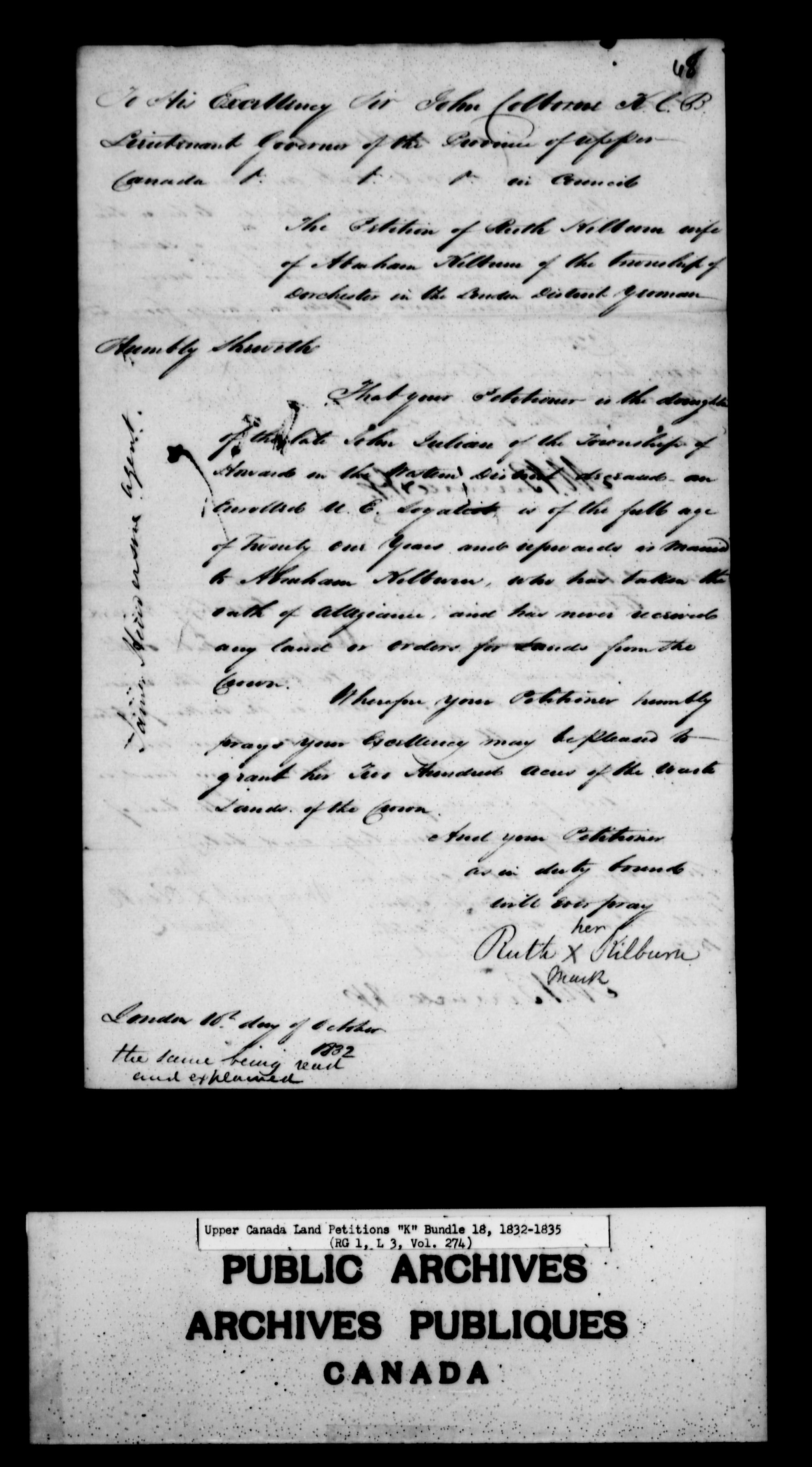 Title: Upper Canada Land Petitions (1763-1865) - Mikan Number: 205131 - Microform: c-2119