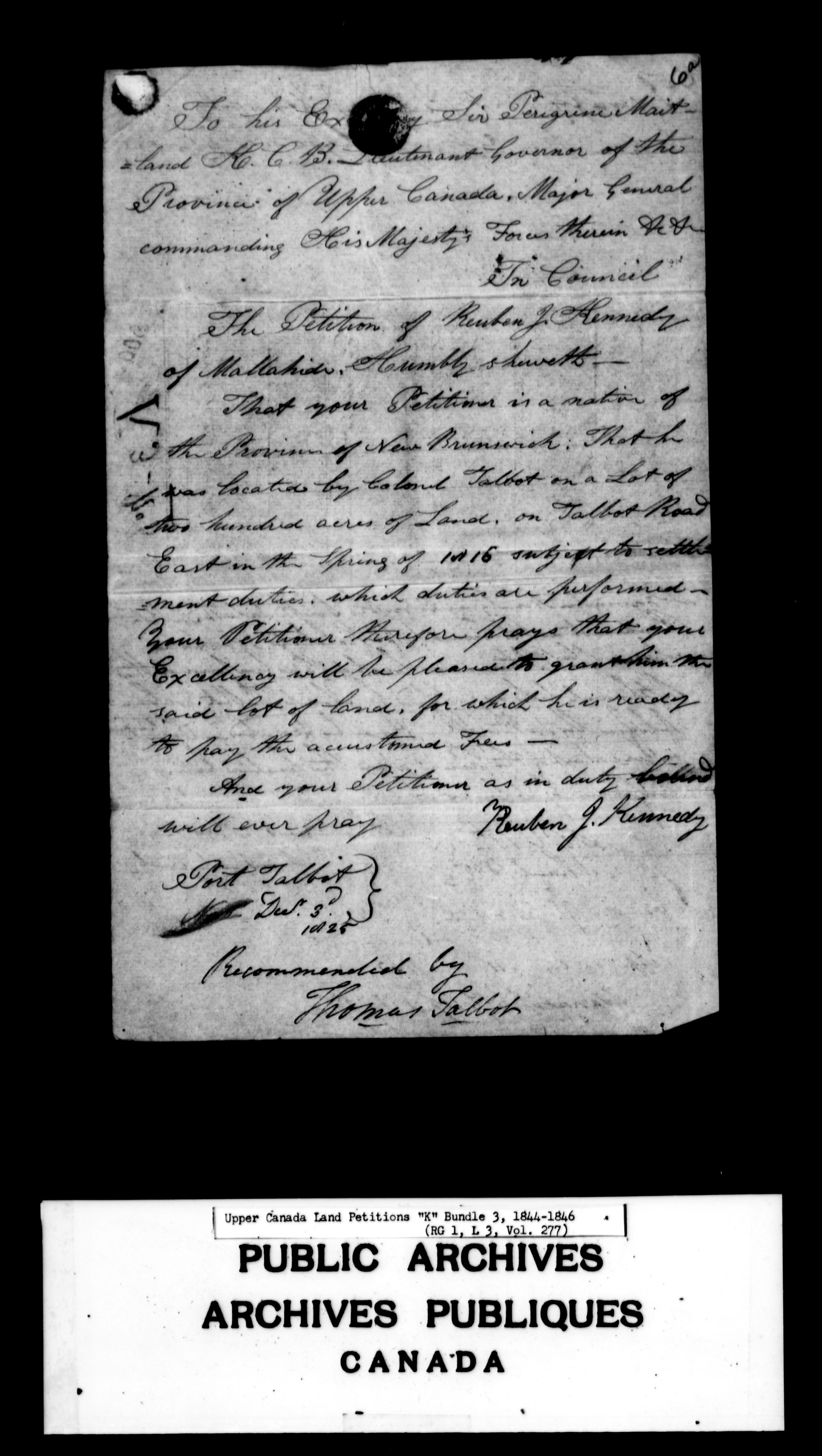 Title: Upper Canada Land Petitions (1763-1865) - Mikan Number: 205131 - Microform: c-2121