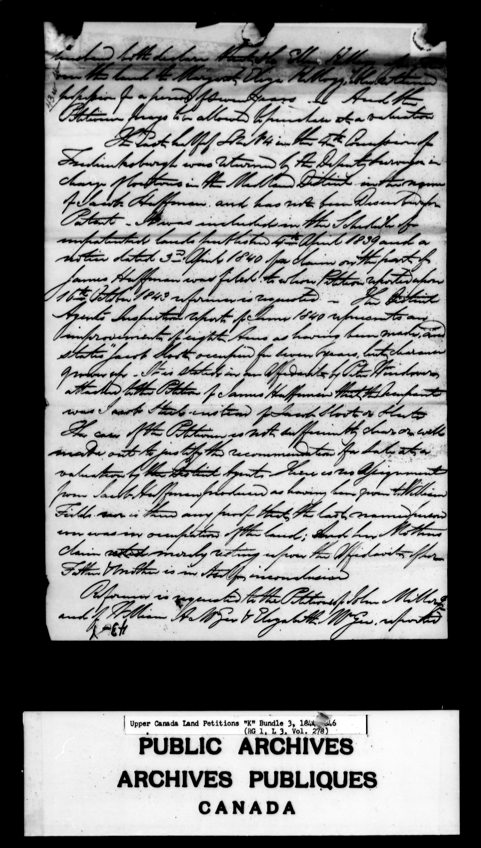 Title: Upper Canada Land Petitions (1763-1865) - Mikan Number: 205131 - Microform: c-2121