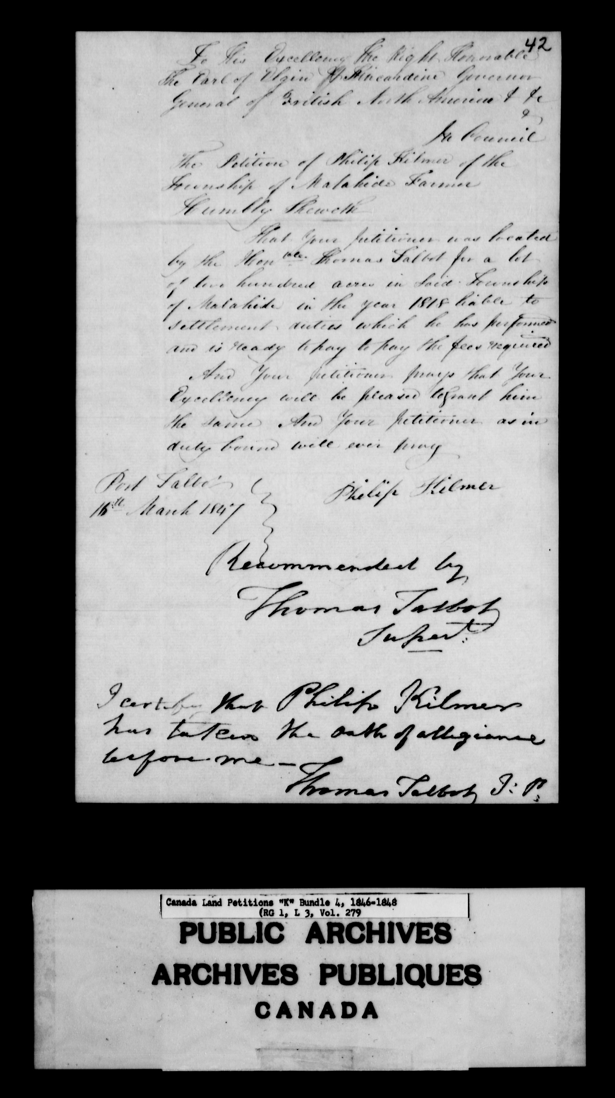 Title: Upper Canada Land Petitions (1763-1865) - Mikan Number: 205131 - Microform: c-2122