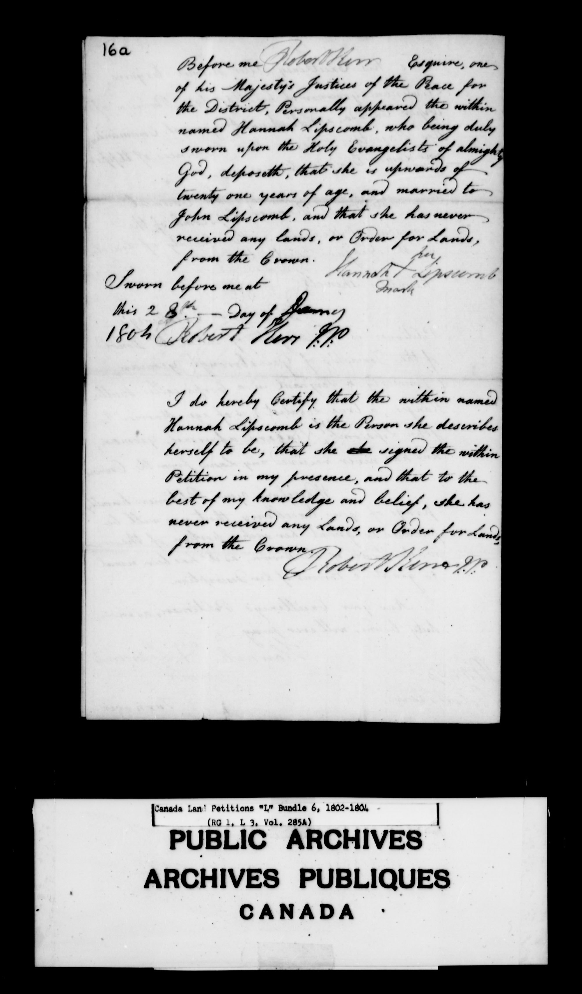 Title: Upper Canada Land Petitions (1763-1865) - Mikan Number: 205131 - Microform: c-2125