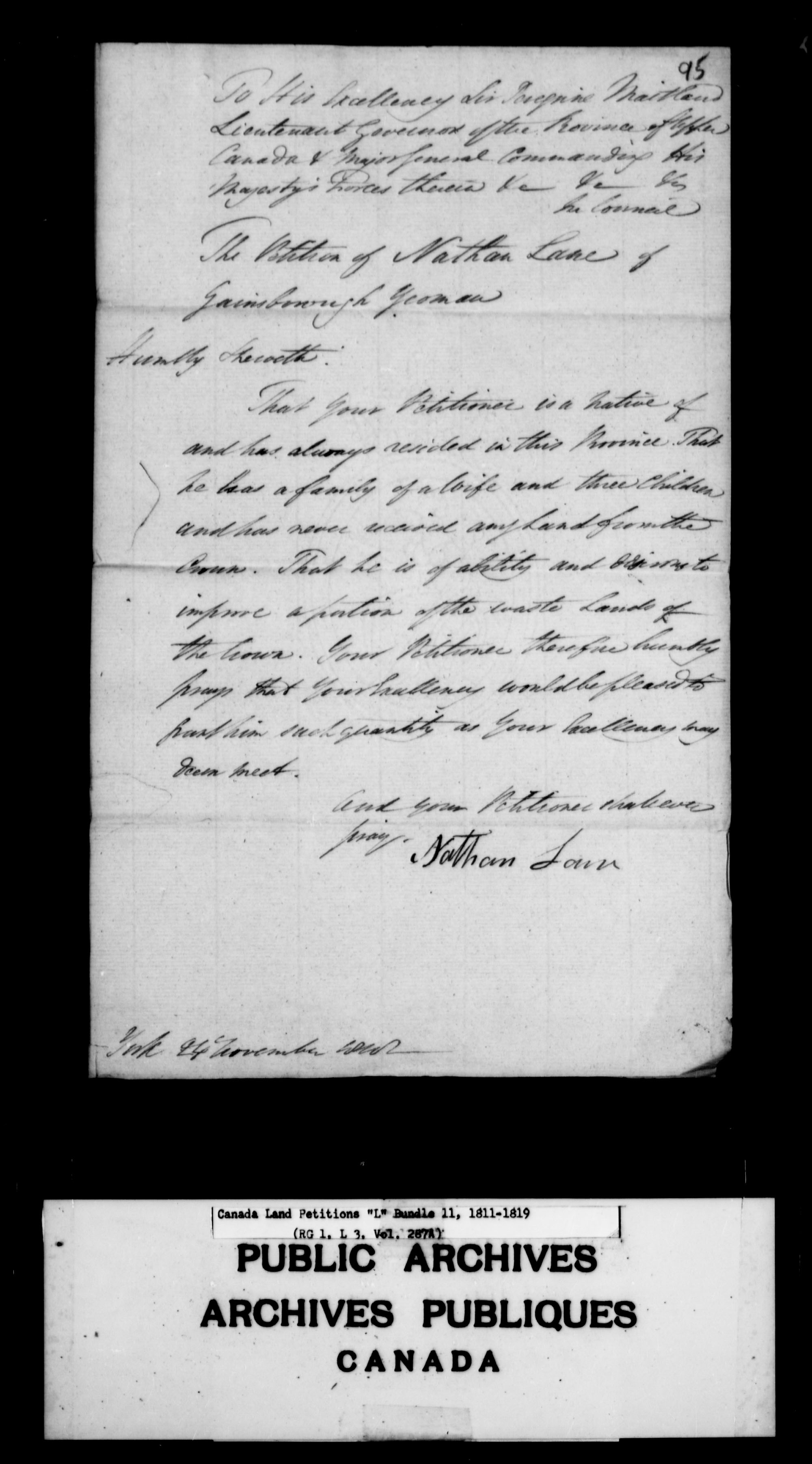 Title: Upper Canada Land Petitions (1763-1865) - Mikan Number: 205131 - Microform: c-2126