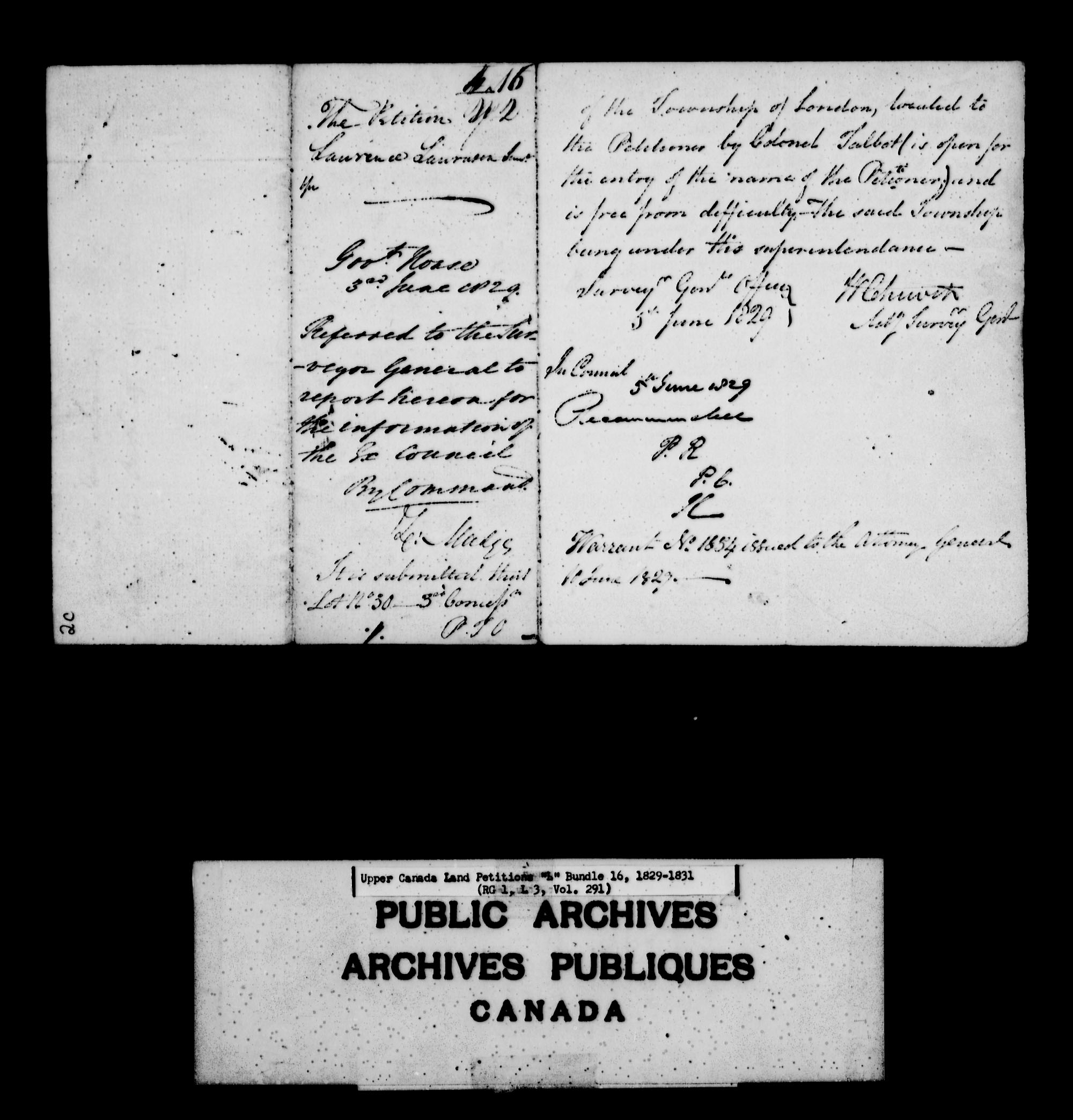 Title: Upper Canada Land Petitions (1763-1865) - Mikan Number: 205131 - Microform: c-2128