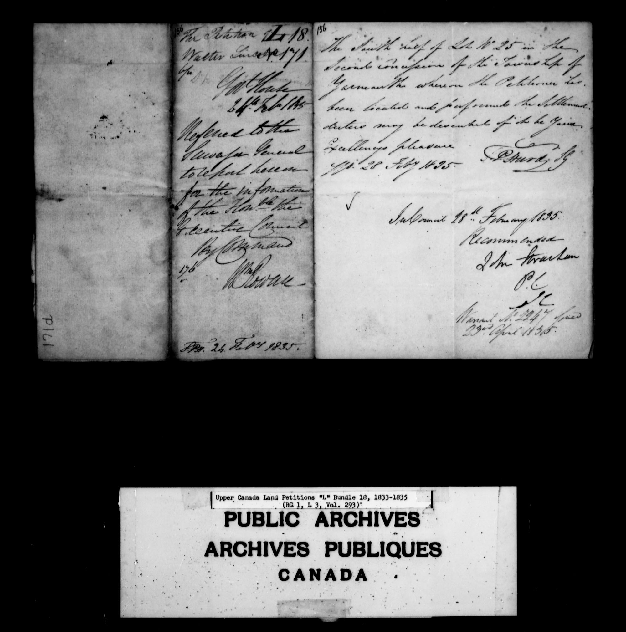 Title: Upper Canada Land Petitions (1763-1865) - Mikan Number: 205131 - Microform: c-2130