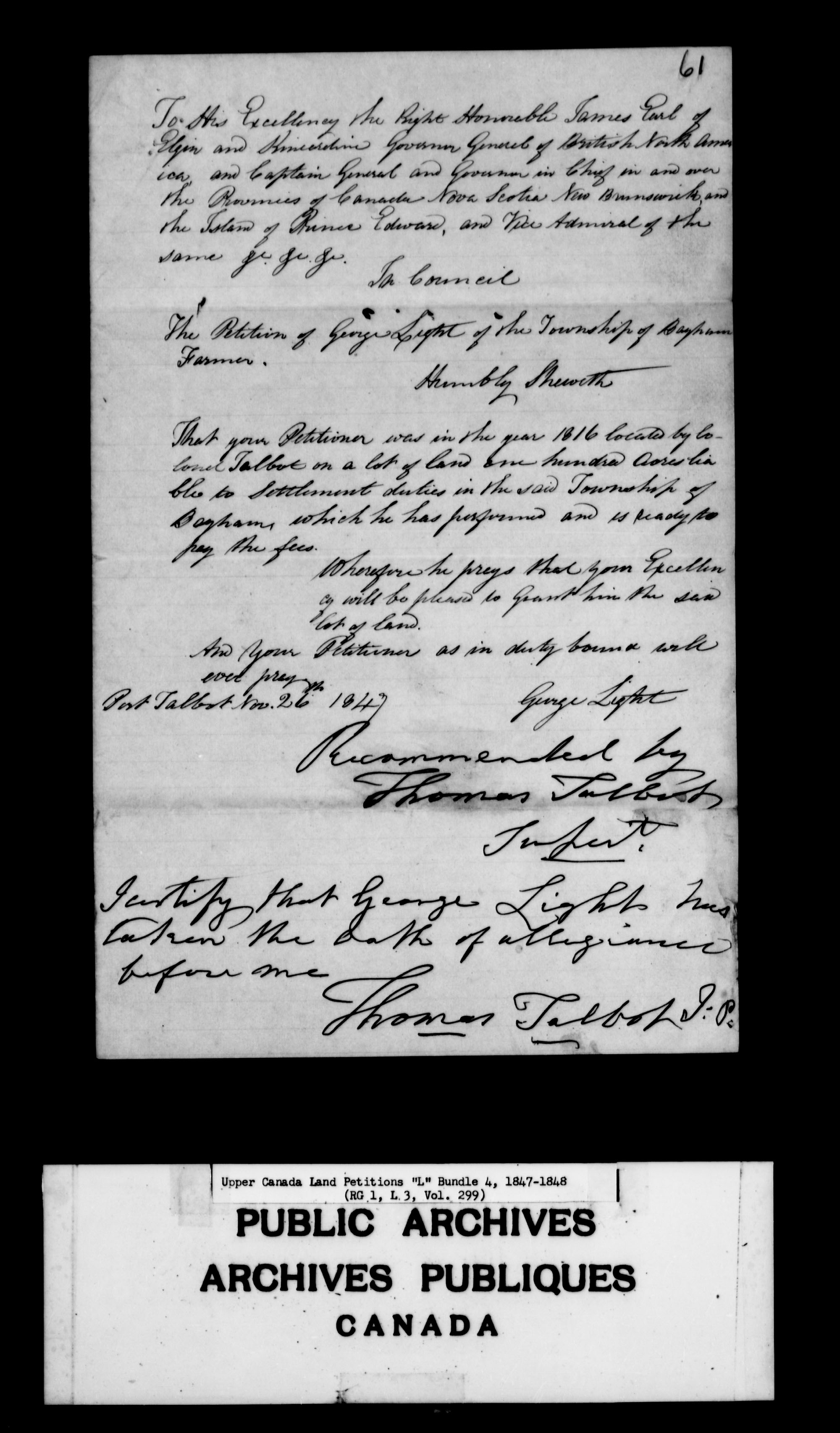 Title: Upper Canada Land Petitions (1763-1865) - Mikan Number: 205131 - Microform: c-2134