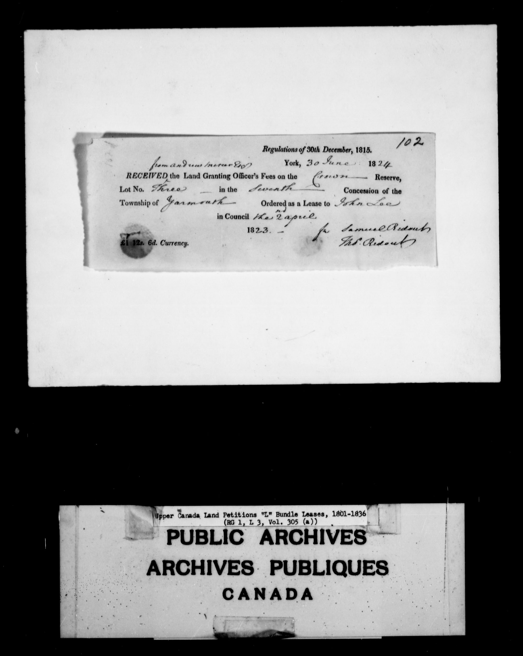 Title: Upper Canada Land Petitions (1763-1865) - Mikan Number: 205131 - Microform: c-2137