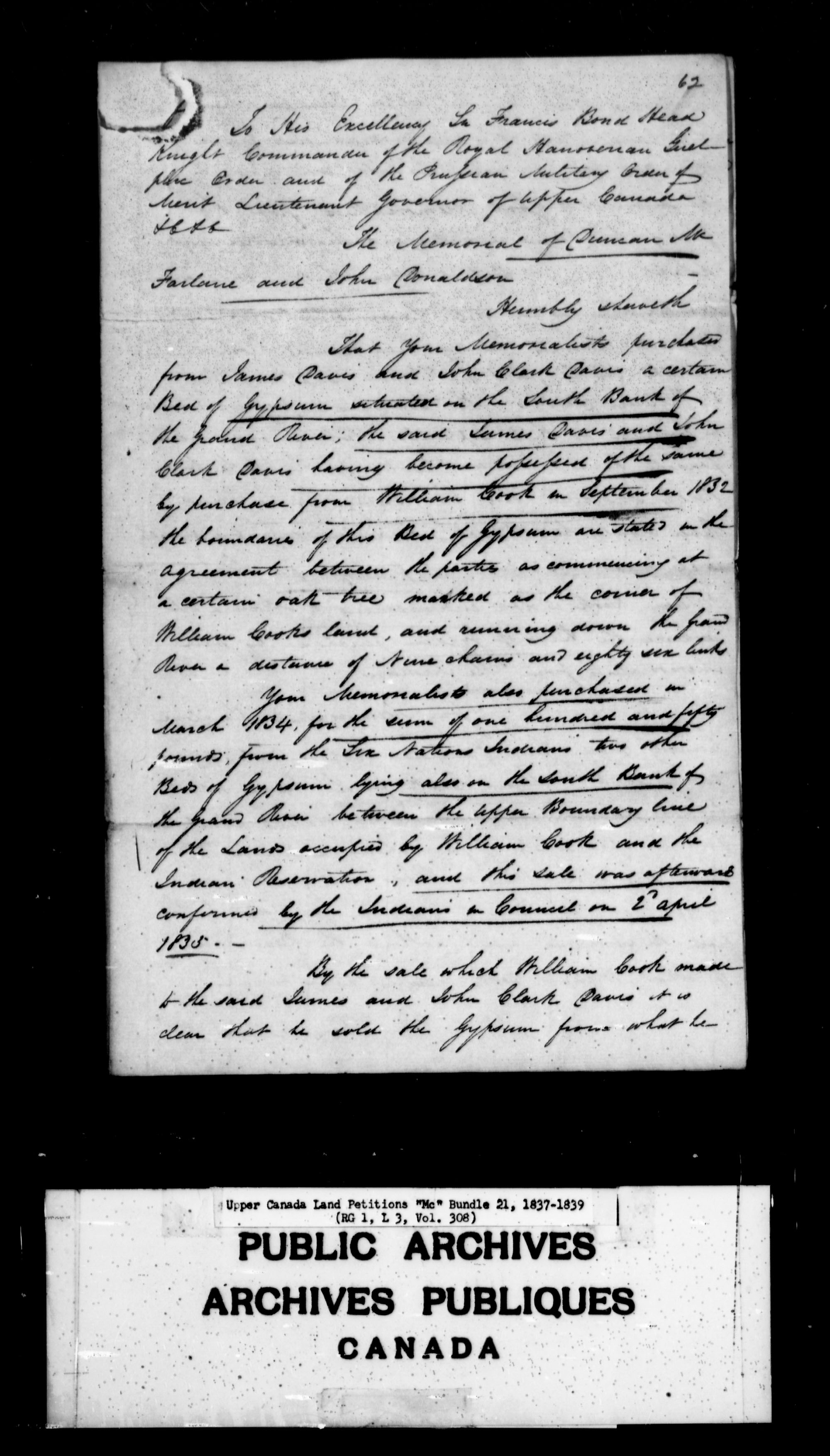 Titre : Demandes de terres du Haut-Canada (1763-1865) - N d'enregistrement Mikan : 205131 - Microforme : c-2140