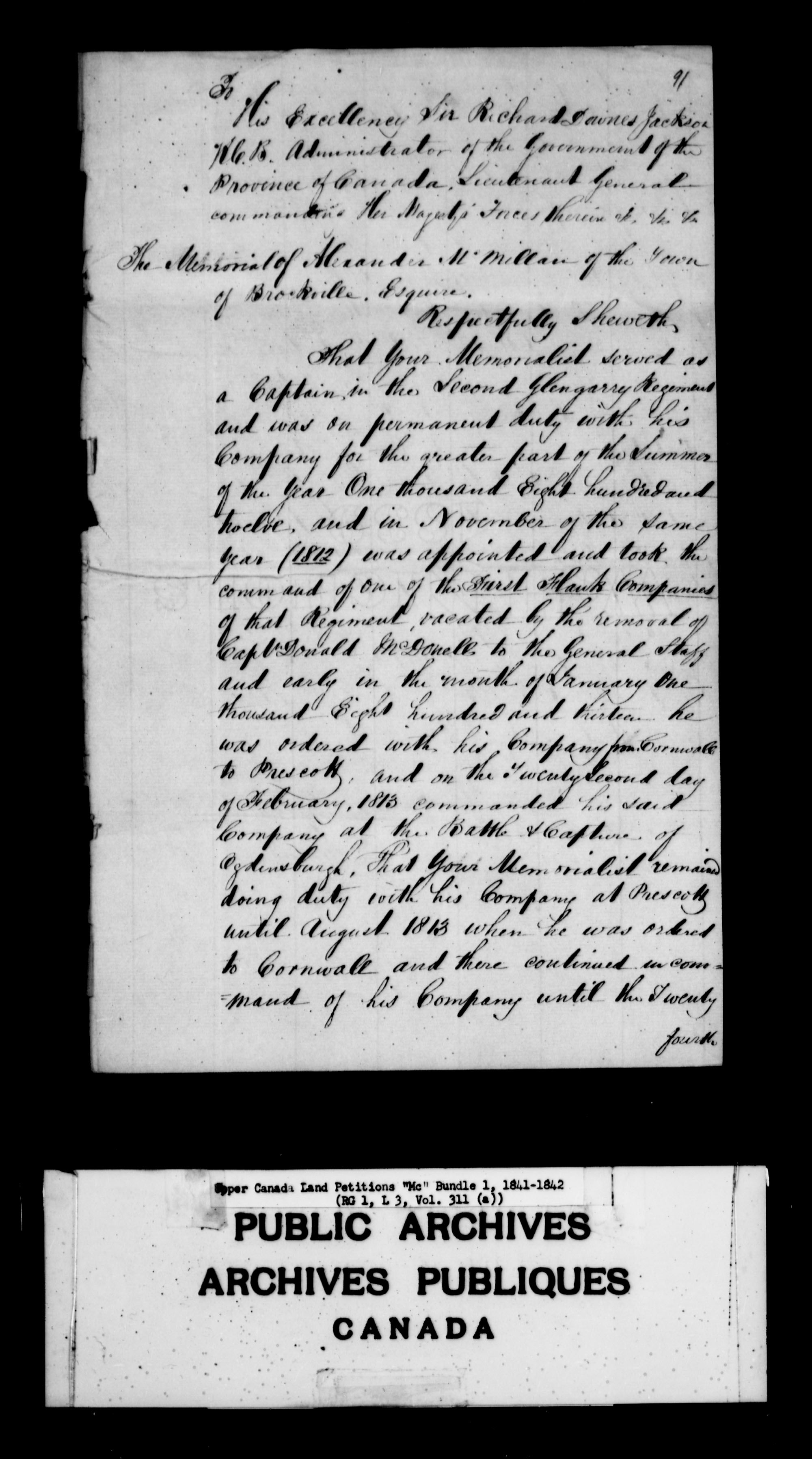 Title: Upper Canada Land Petitions (1763-1865) - Mikan Number: 205131 - Microform: c-2141