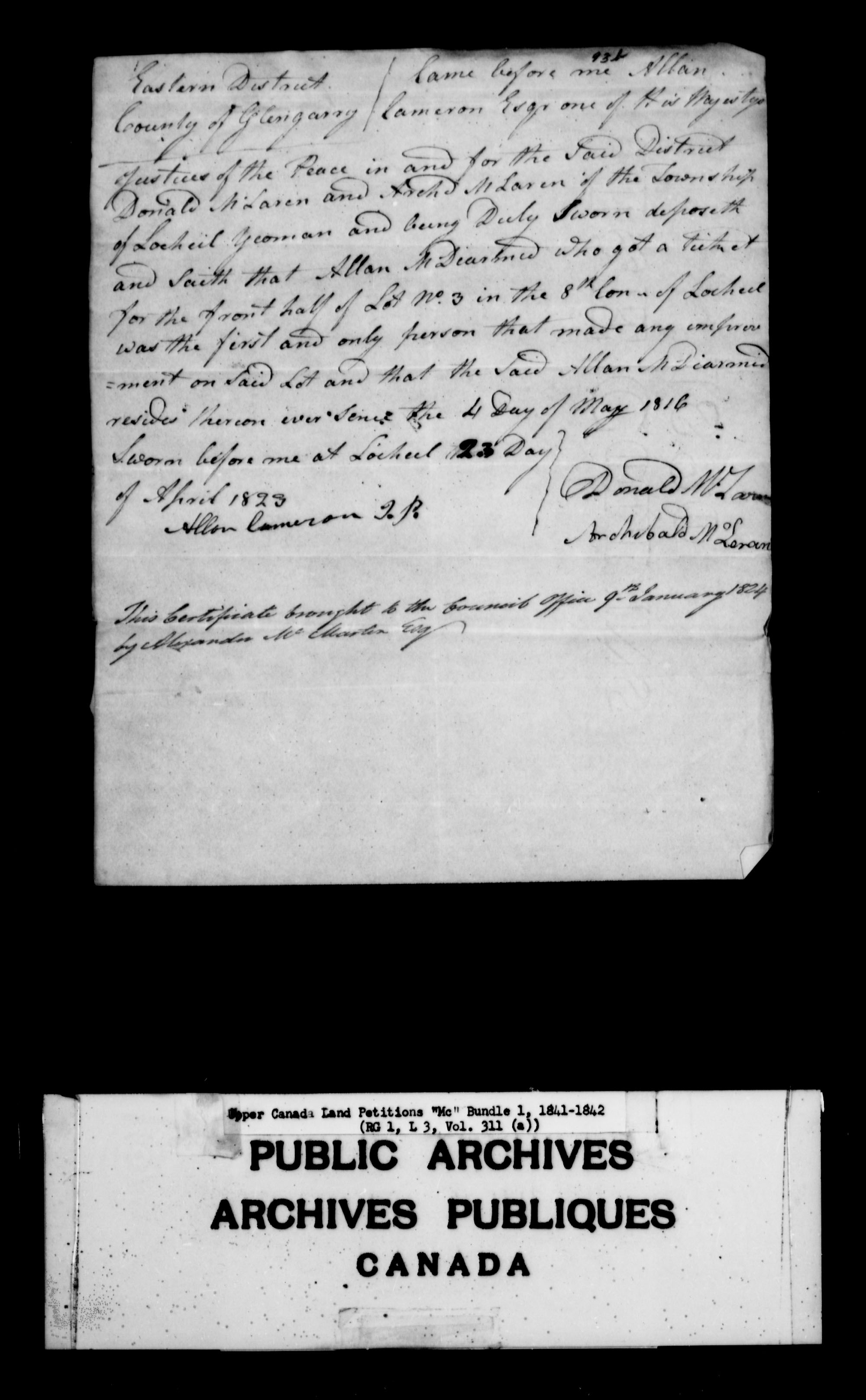 Title: Upper Canada Land Petitions (1763-1865) - Mikan Number: 205131 - Microform: c-2141