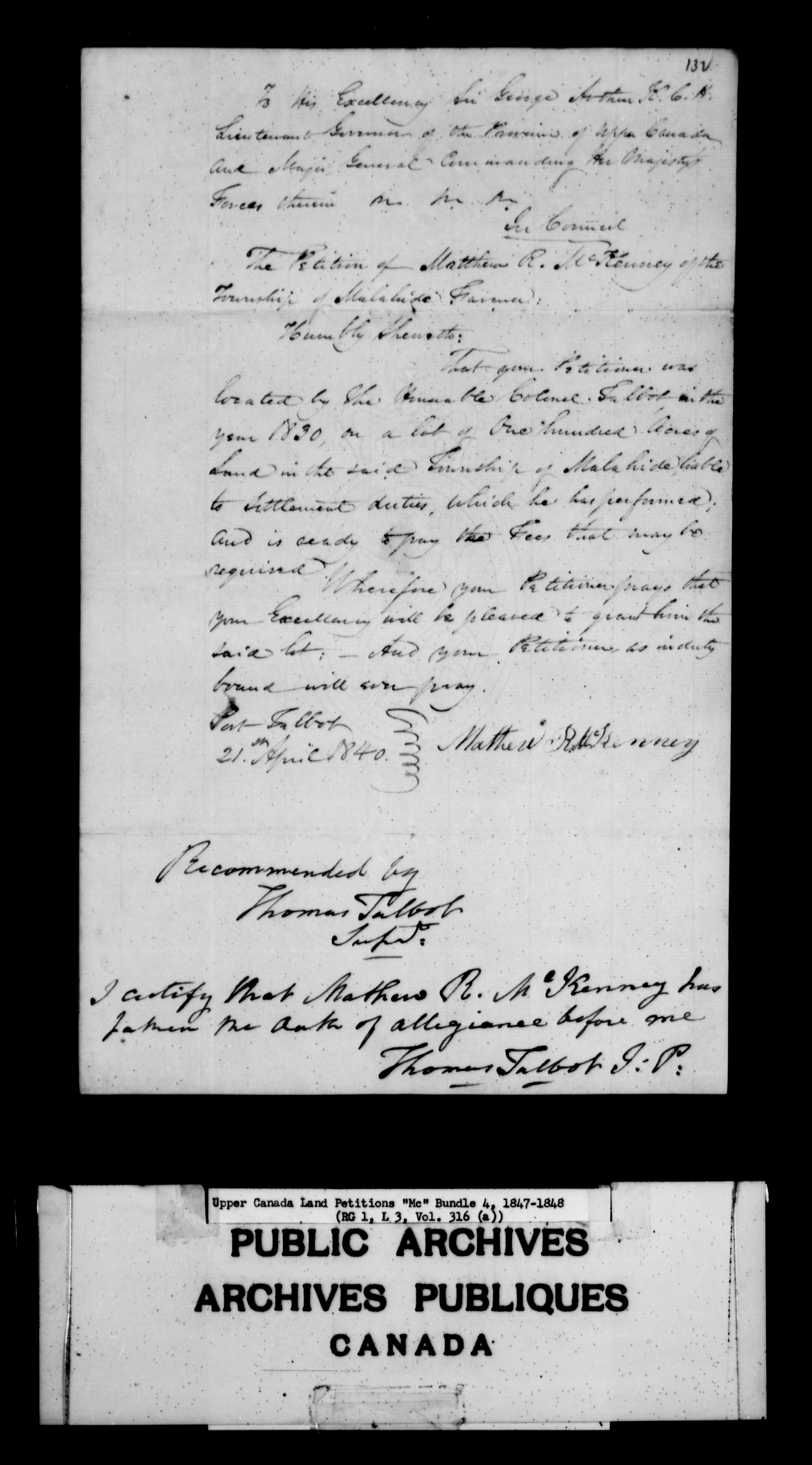 Title: Upper Canada Land Petitions (1763-1865) - Mikan Number: 205131 - Microform: c-2183