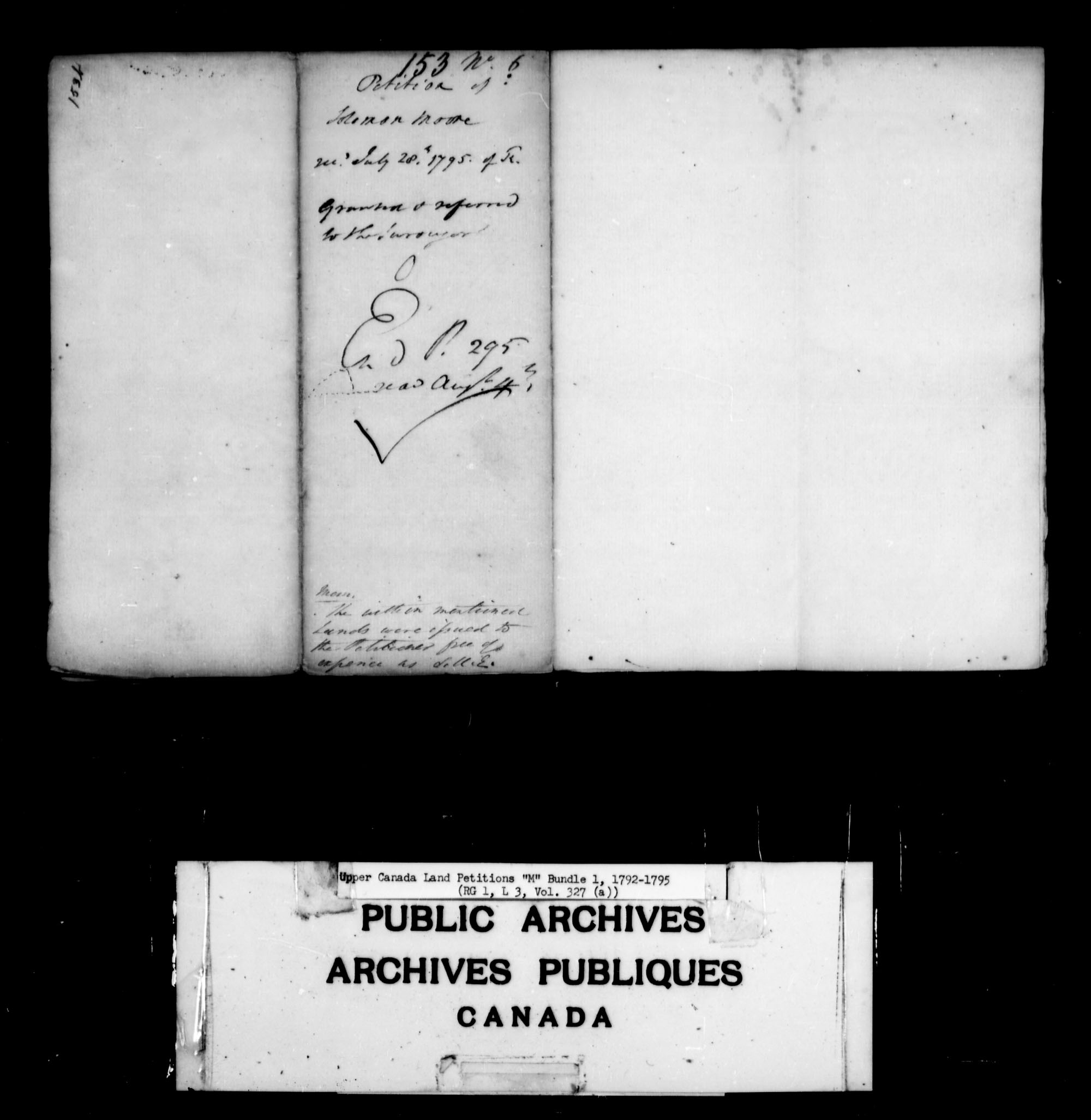 Title: Upper Canada Land Petitions (1763-1865) - Mikan Number: 205131 - Microform: c-2190