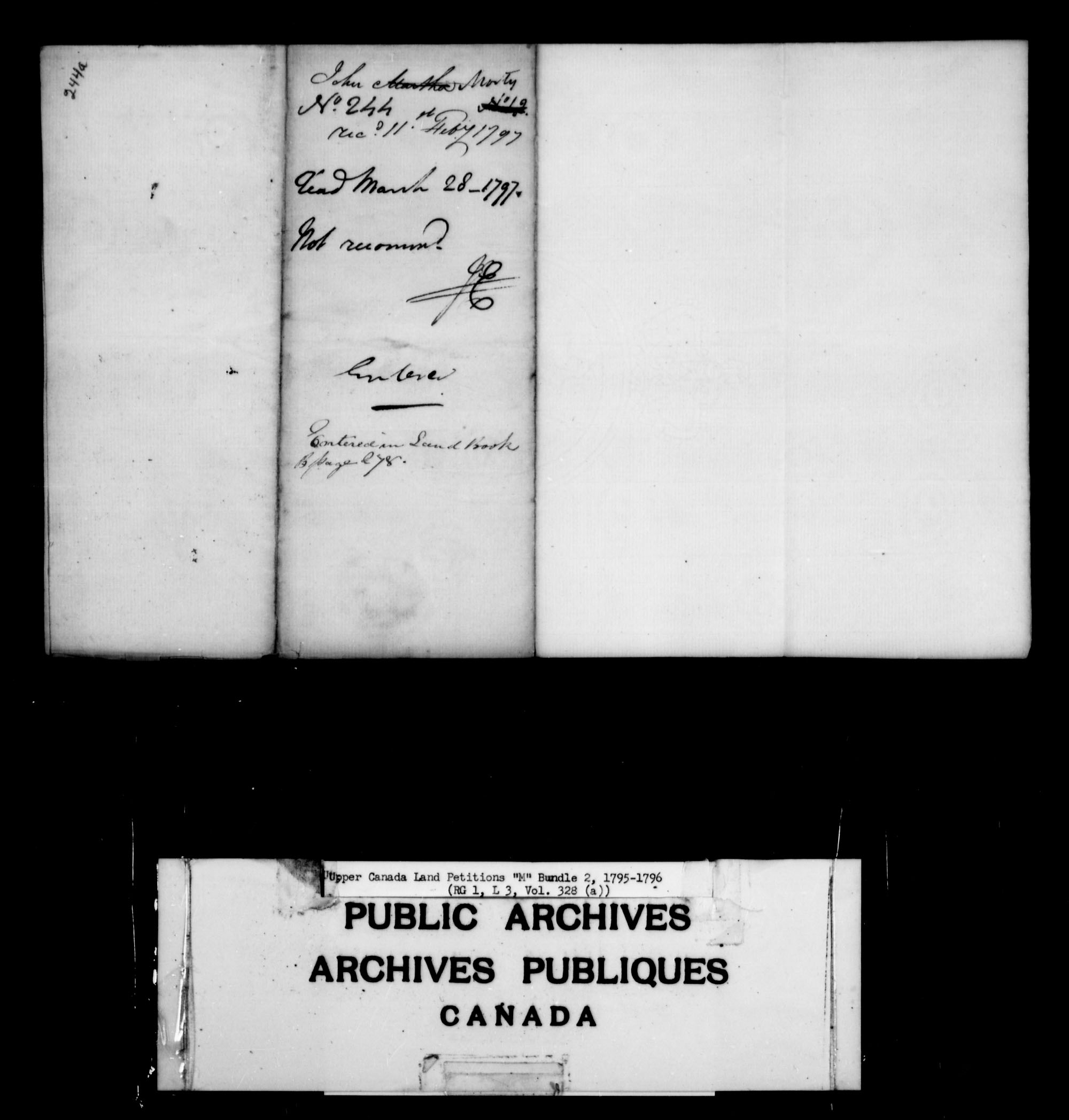 Title: Upper Canada Land Petitions (1763-1865) - Mikan Number: 205131 - Microform: c-2192