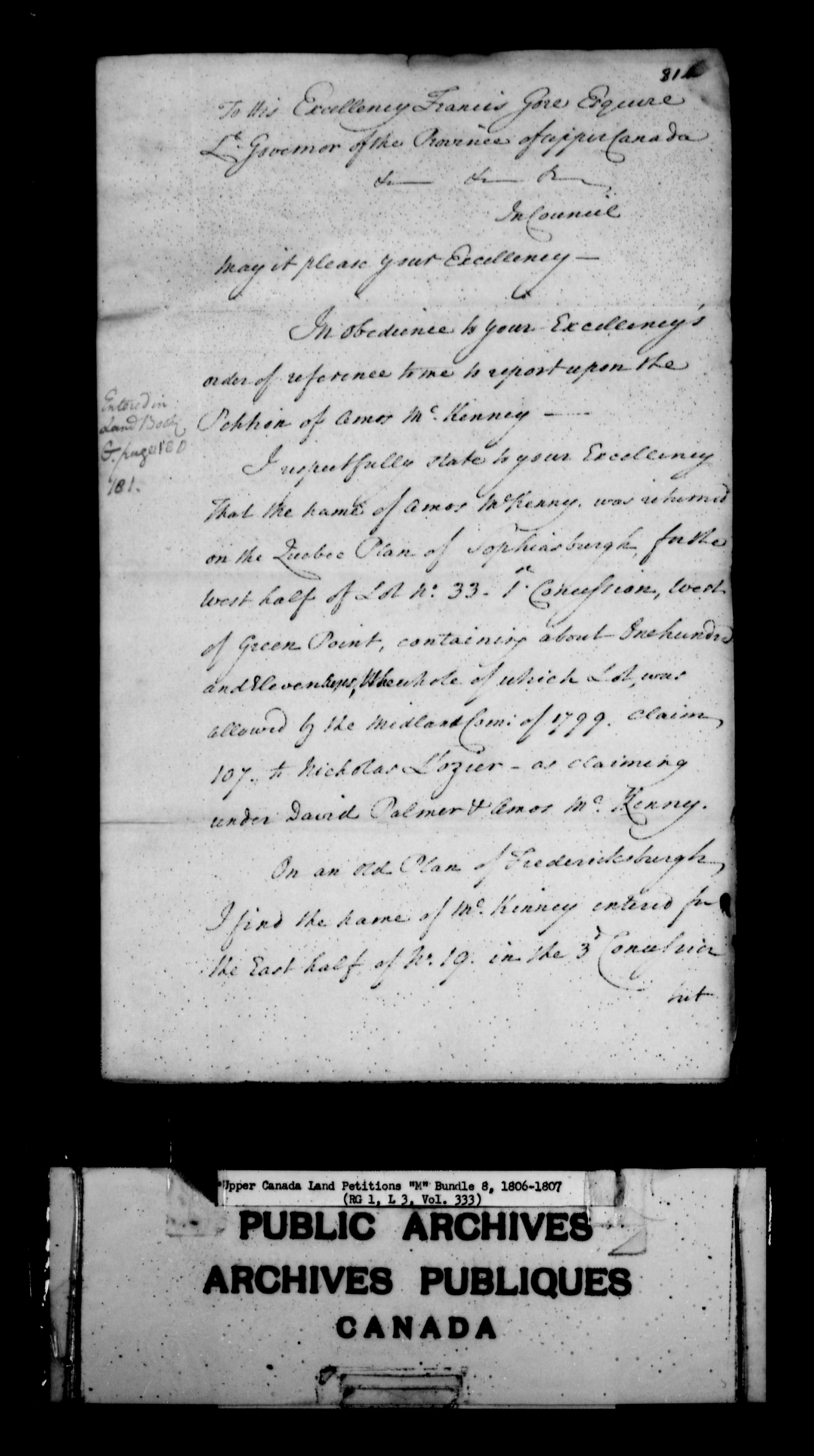 Title: Upper Canada Land Petitions (1763-1865) - Mikan Number: 205131 - Microform: c-2195