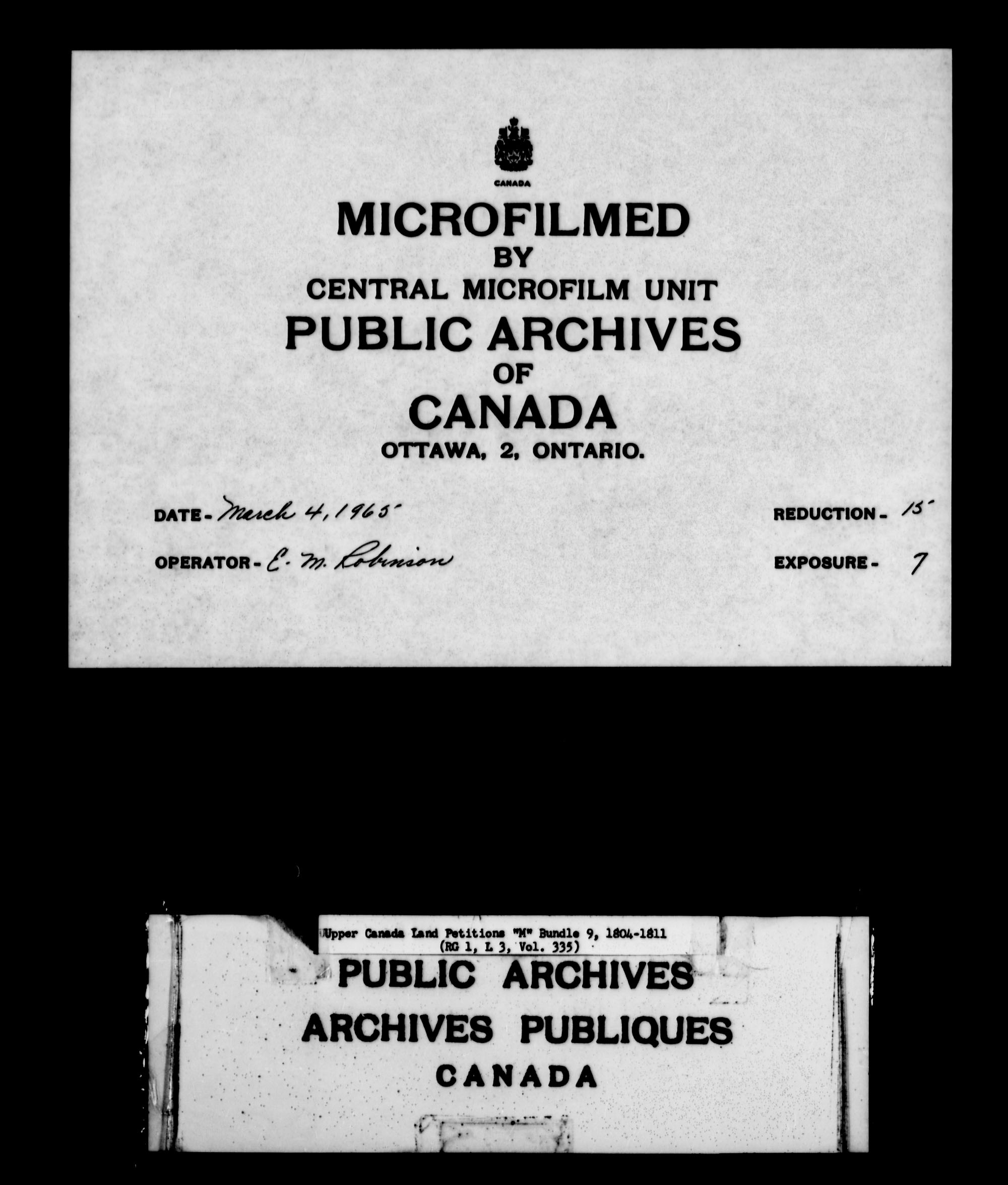 Title: Upper Canada Land Petitions (1763-1865) - Mikan Number: 205131 - Microform: c-2197