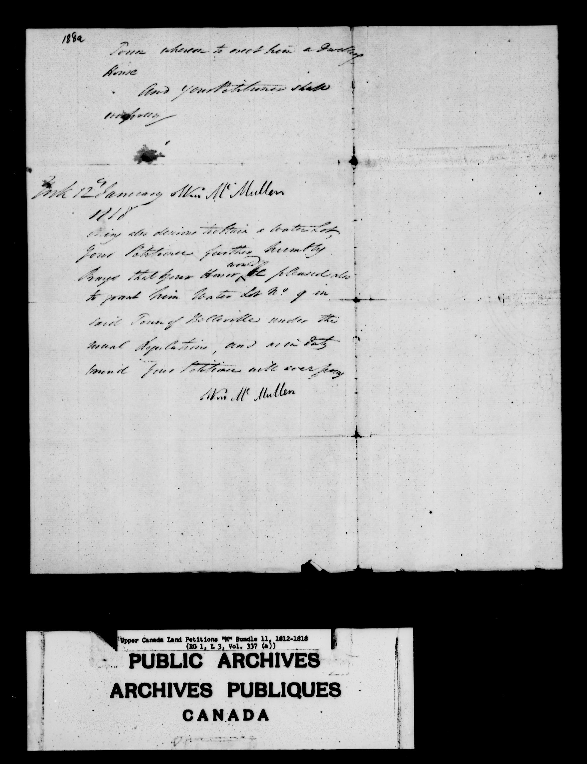 Title: Upper Canada Land Petitions (1763-1865) - Mikan Number: 205131 - Microform: c-2199